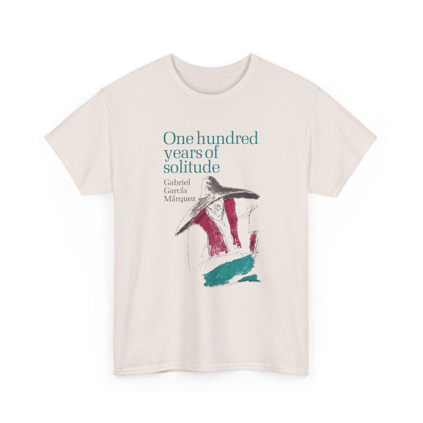 1967 gabriel garcía márquez "one hundred years of solitude" book cover tshirt