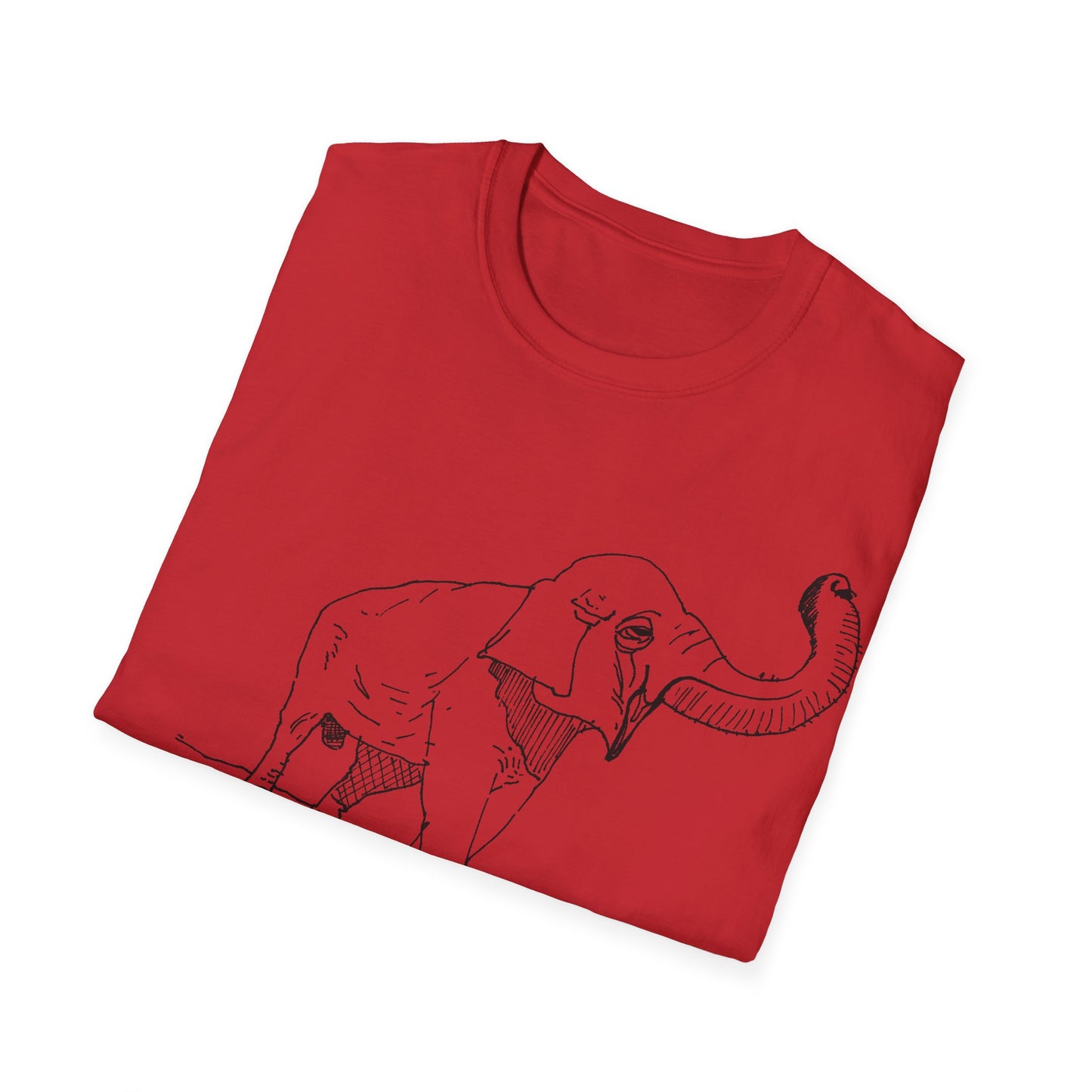 elephant kicks heroin habit original drawing tshirt. reference to xiguang the elephant