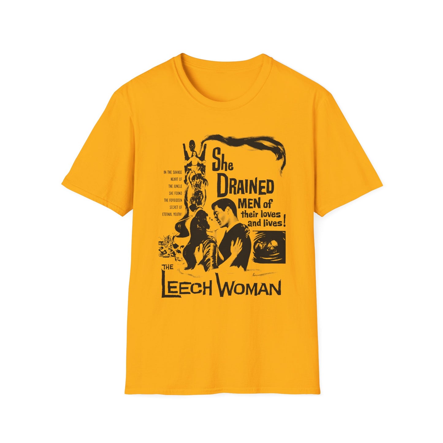 1960 low budget horror rejuvenation film the leech woman movie poster tshirt