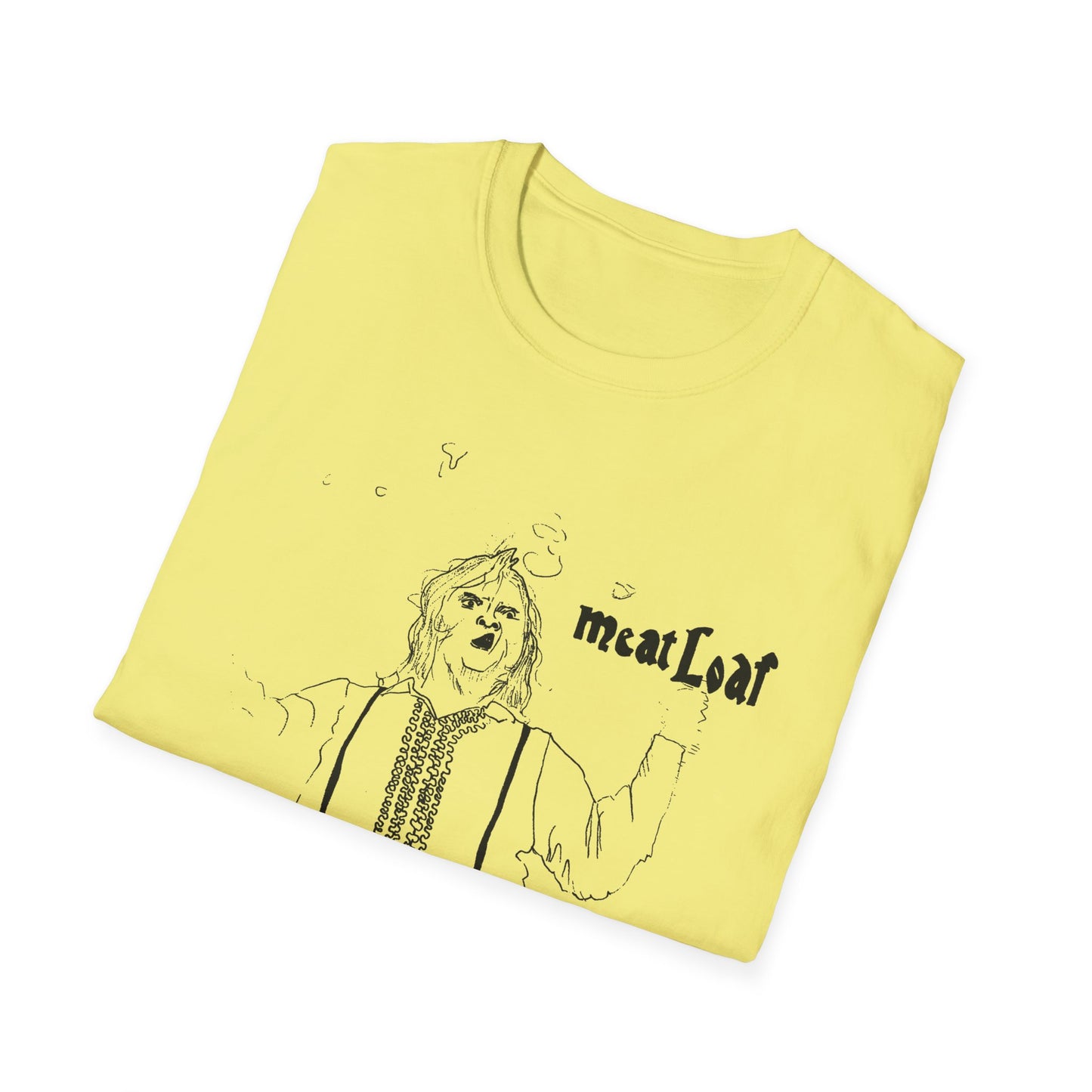 original drawing meat loaf, michael lee aday, bat out of hell singer fan art tshirt