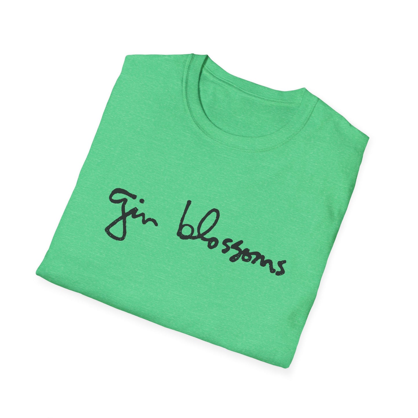 gin blossoms logo in black tshirt