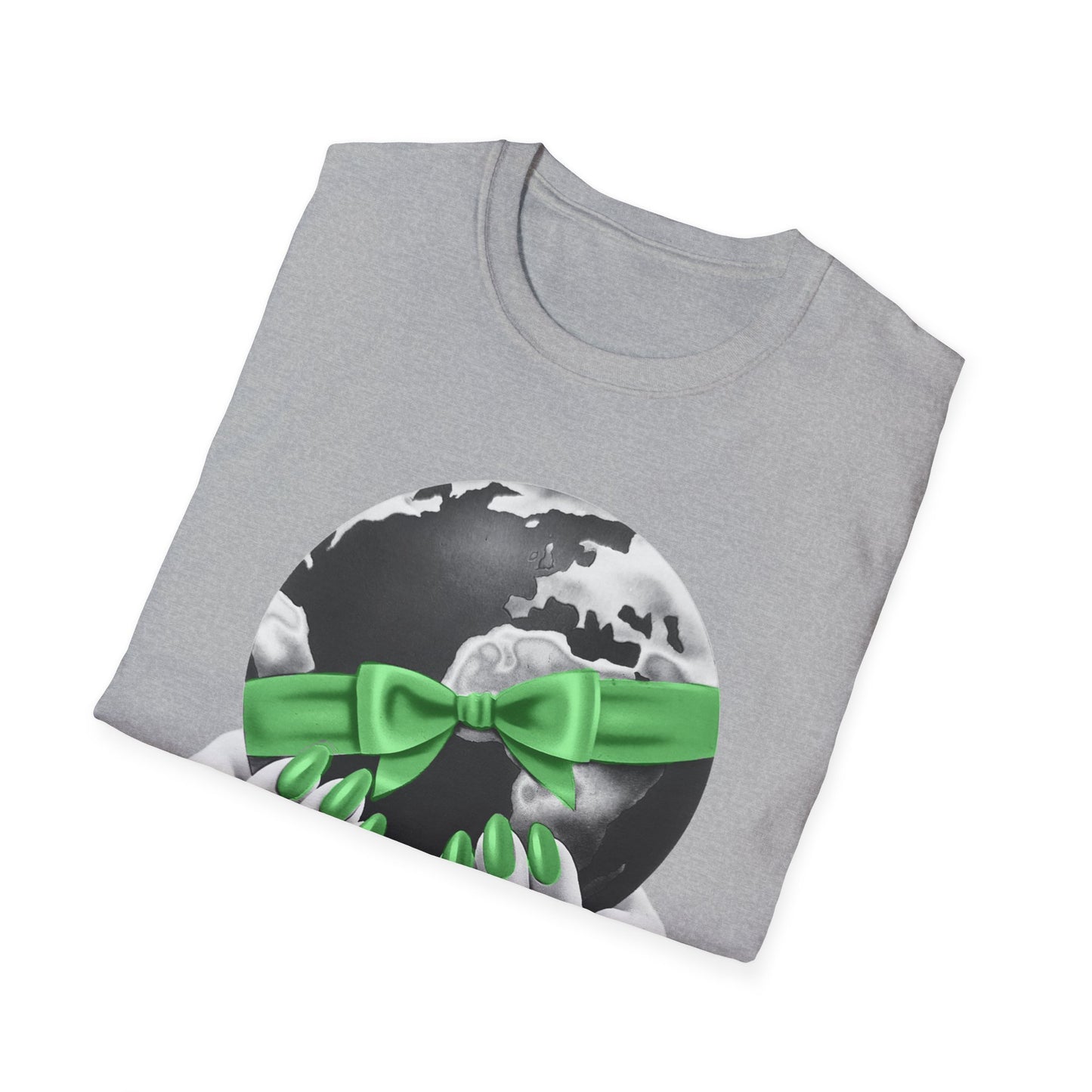 i'd give you the world 1980s graphic from a greeting card green nail version tshirt