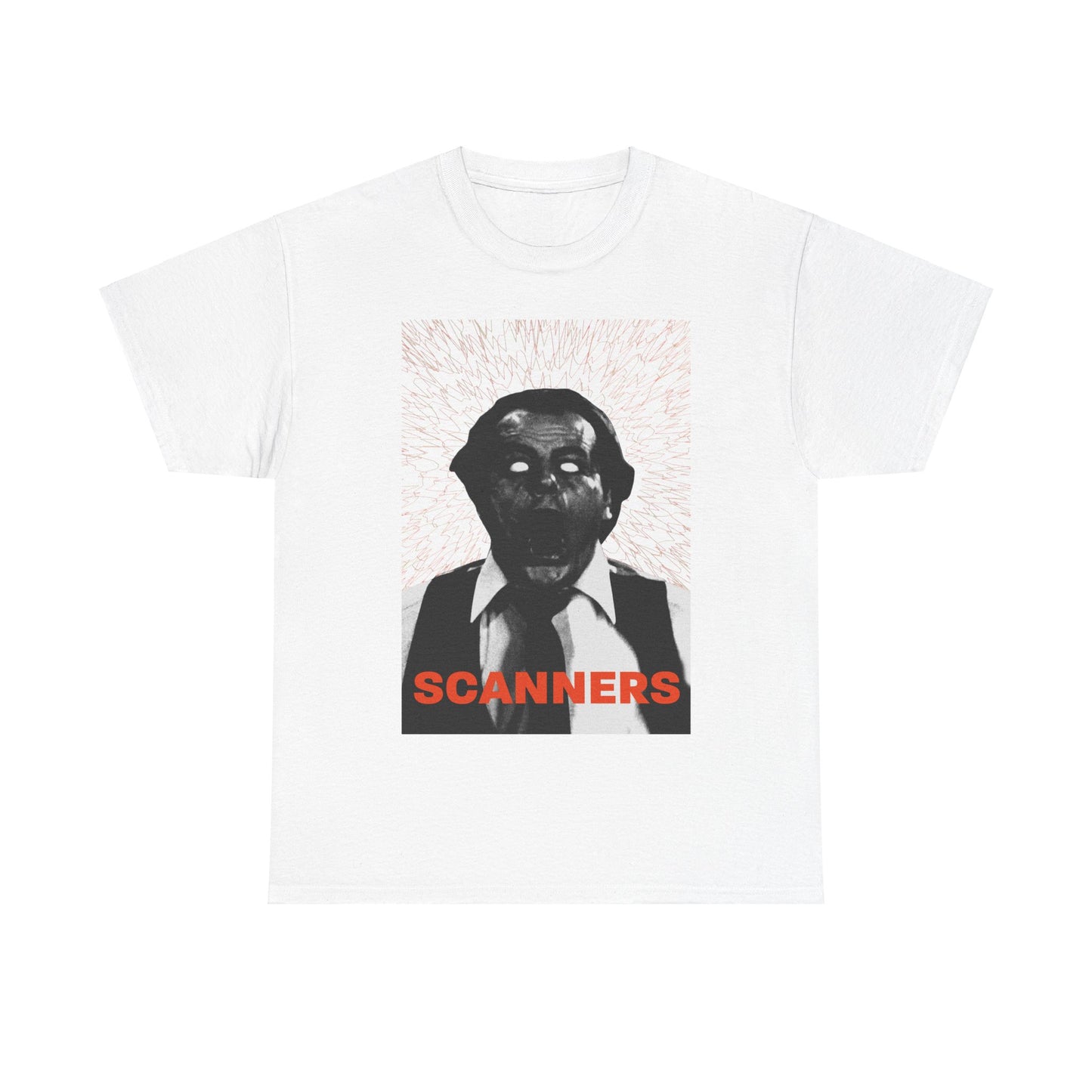 david cronenberg's scanners 1981 classic movie poster tshirt