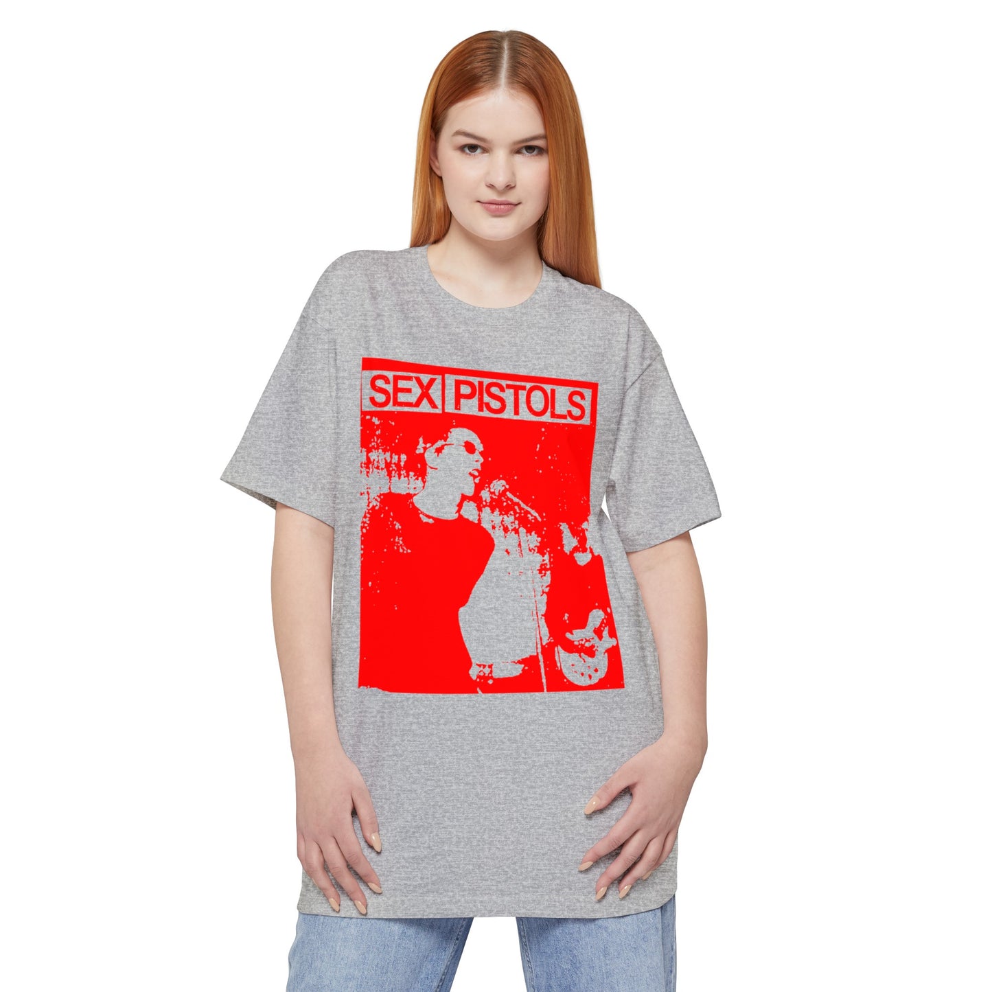 oversized sex pistols bootleg fan art in red unisex tall beefy tshirt