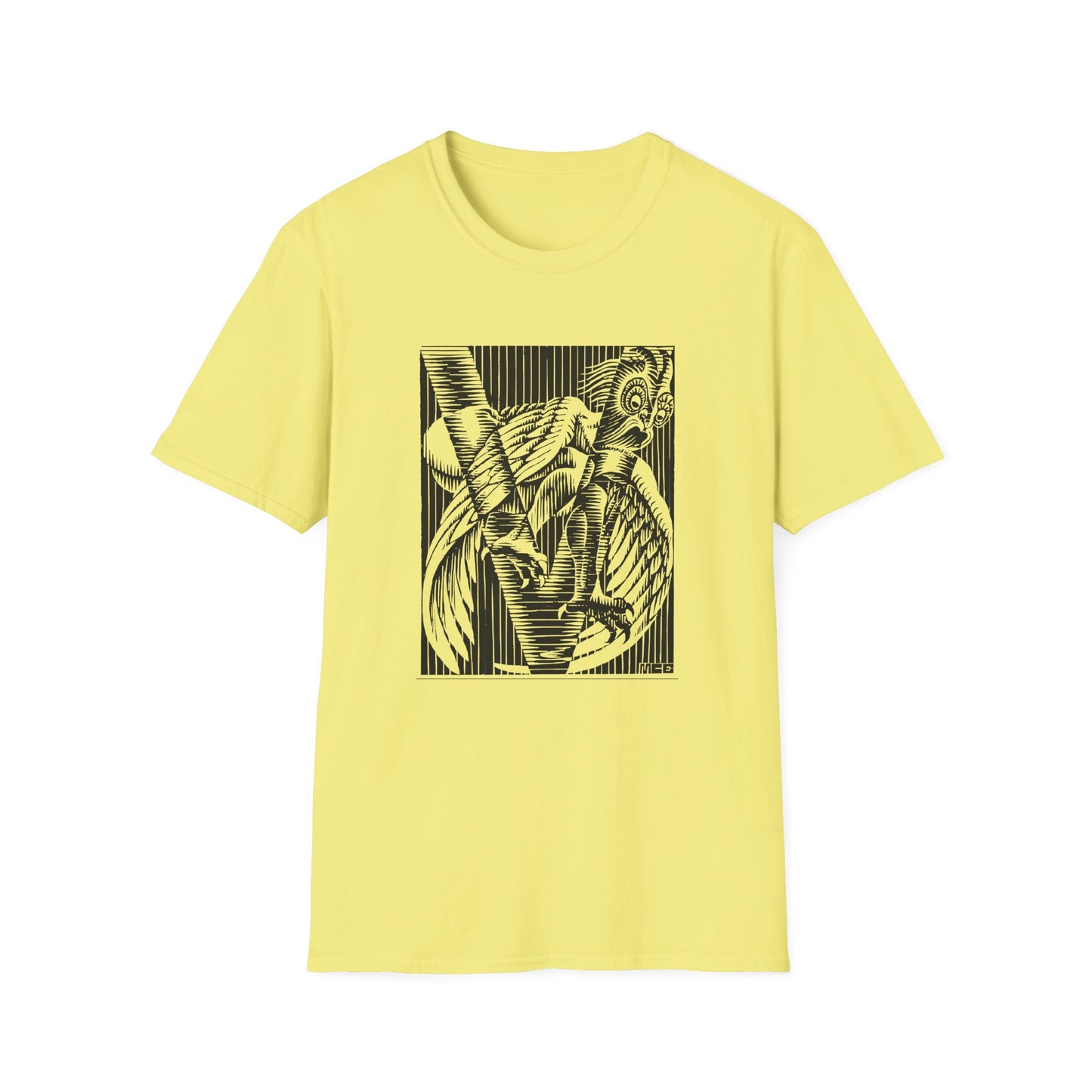 1931 rare m.c escher initial v reproduction tshirt