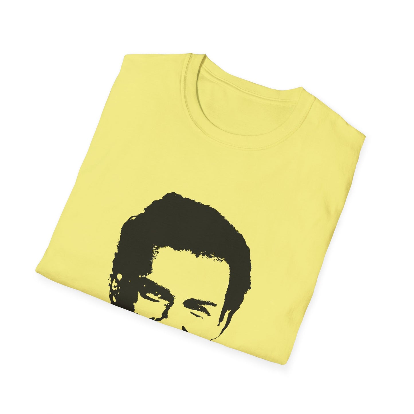 norm macdonald black stencil face tshirt