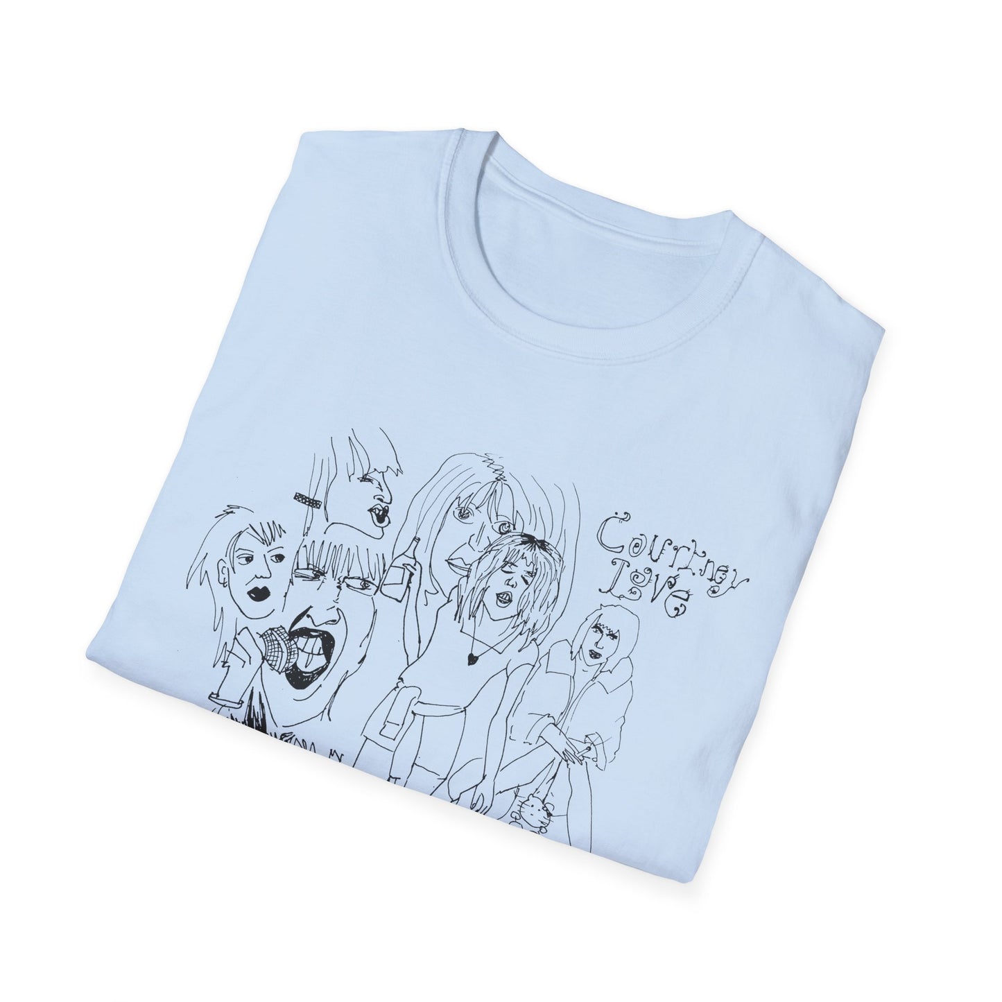 original drawing, courtney love collage tshirt