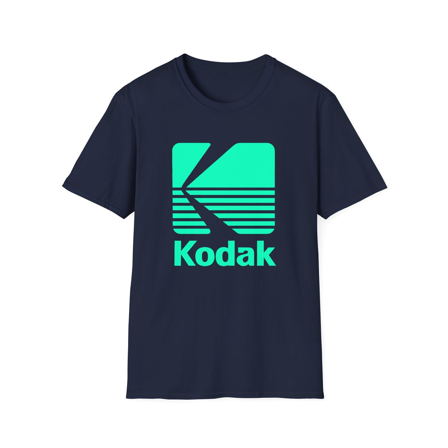 1980s vintage kodak logo in turquoise tshirt