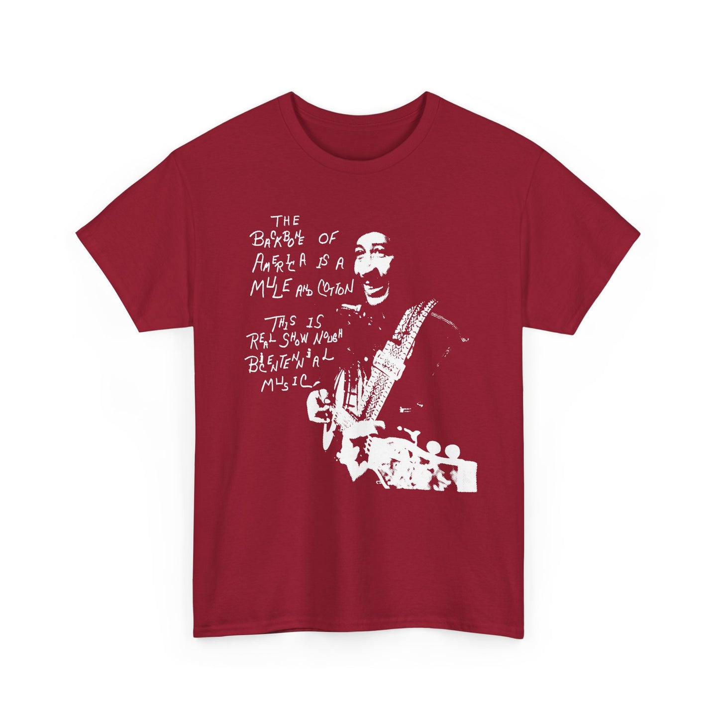 1976 the backbone of america is a mule and cotton album by abner jay stretched graphic tshirt