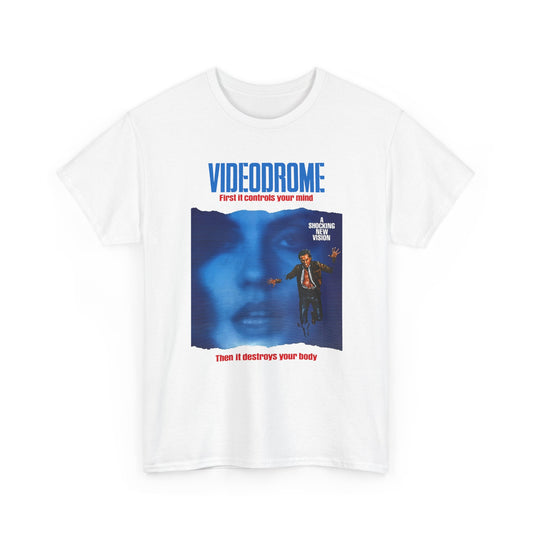 david cronenberg's videodrome 1983 alternate movie poster reproduction tshirt
