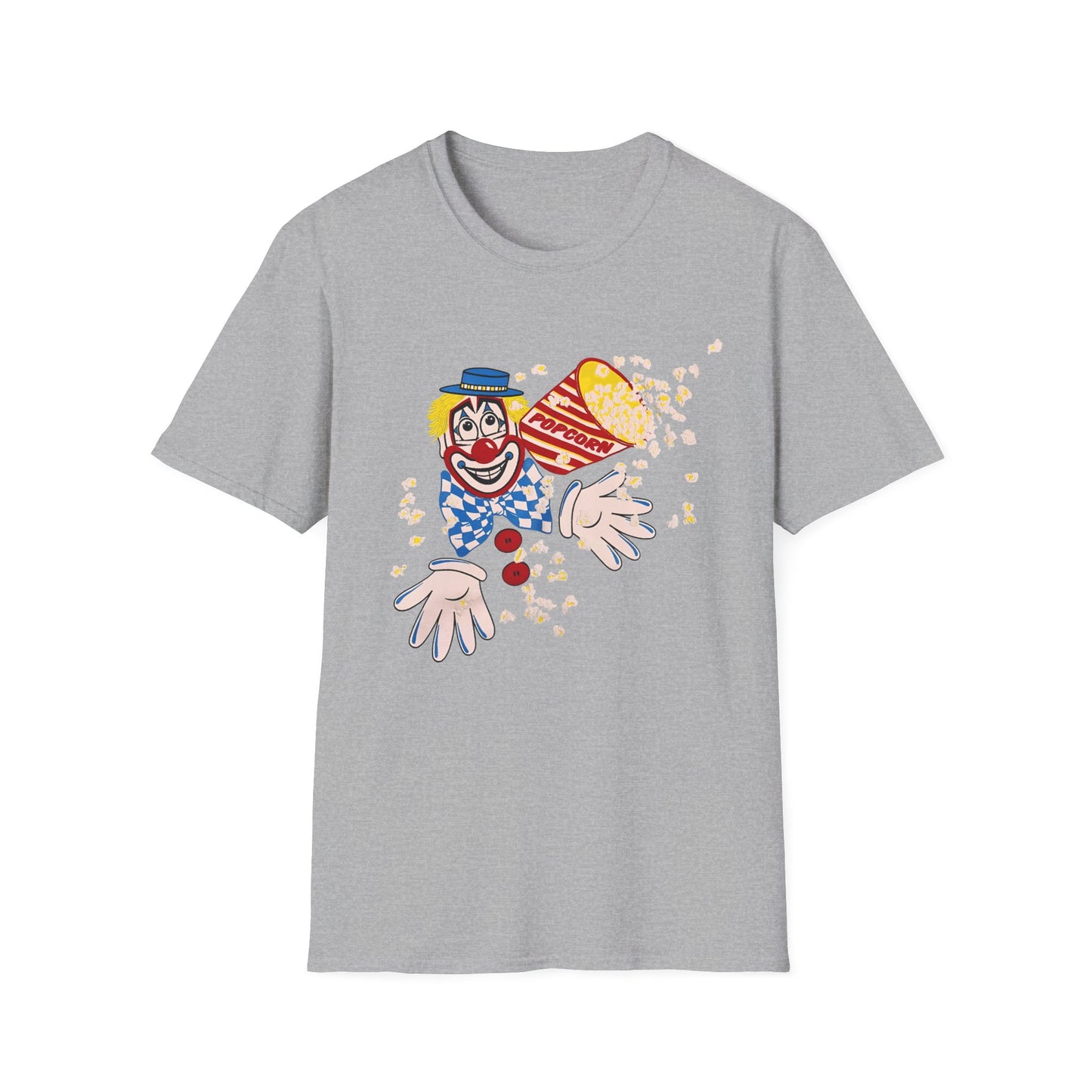 vintage 1980s popcorn clown graphic tshirt