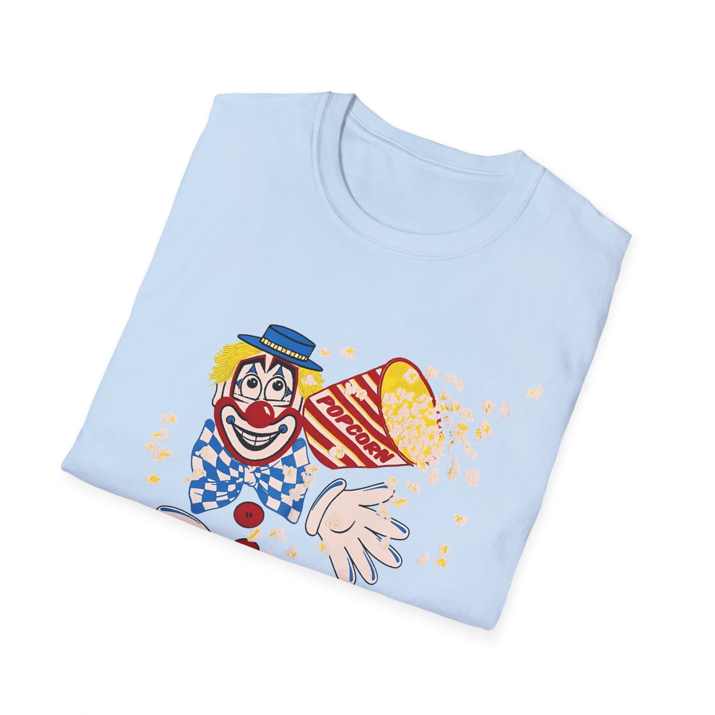 vintage 1980s popcorn clown graphic tshirt