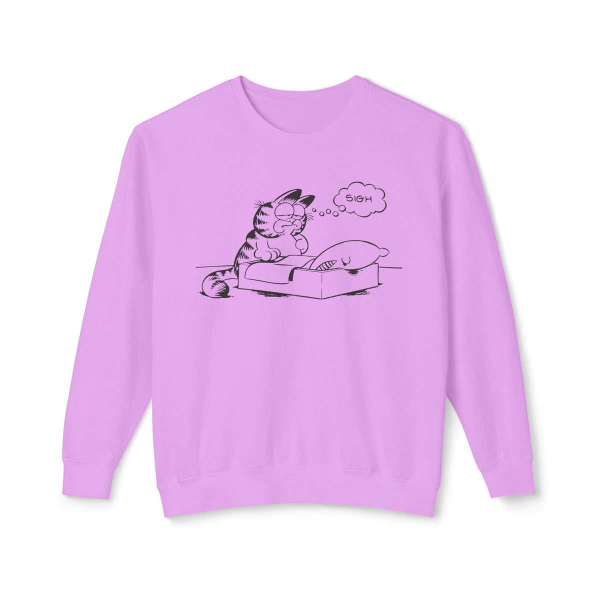 garf type cat sighing 100% cotton sweatshirt
