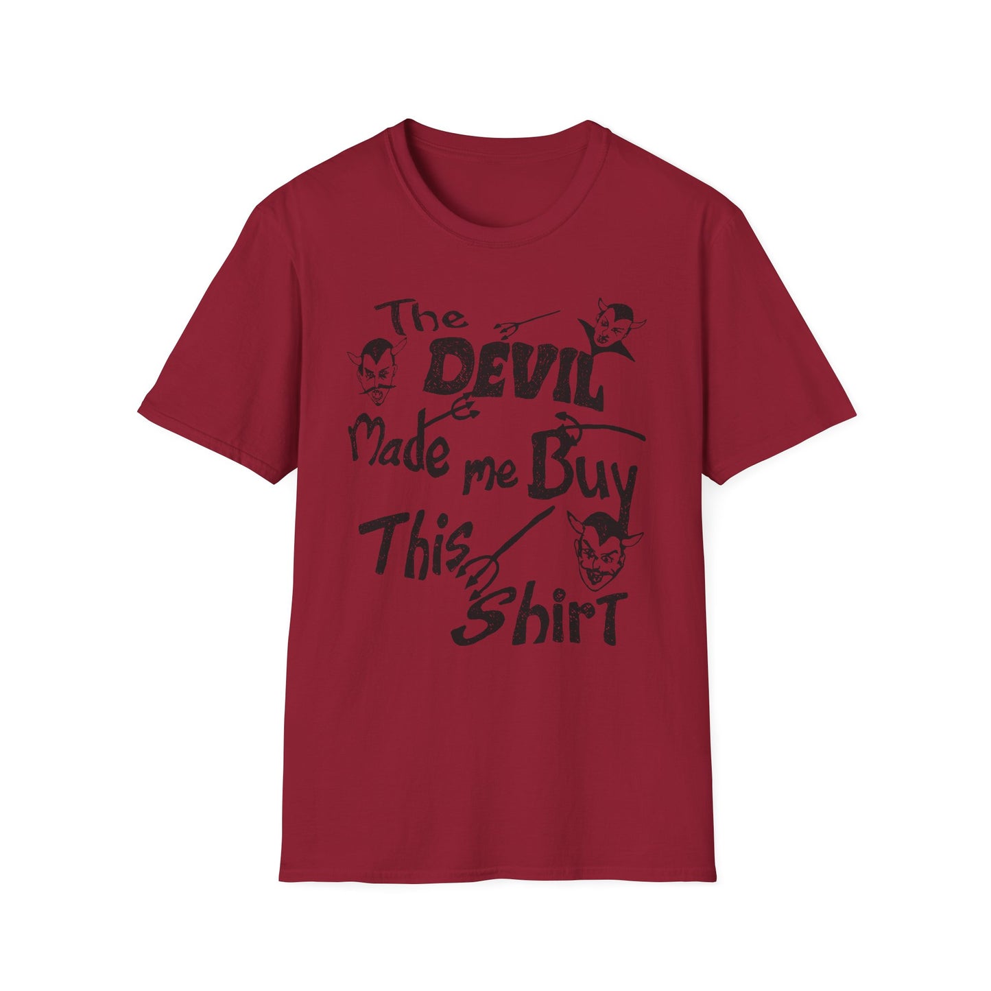 vintage the devil made me buy this shirt custom drawn reproduction tshirt