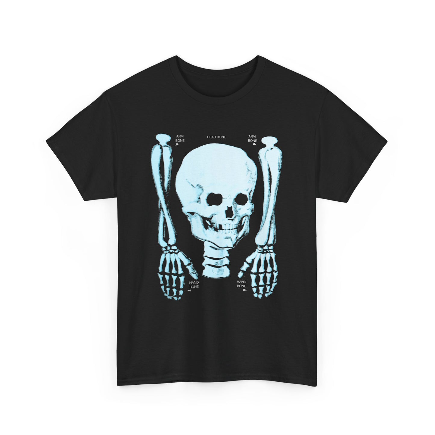 1960s japanese halloween paper decoration skeleton light blue edit tshirt