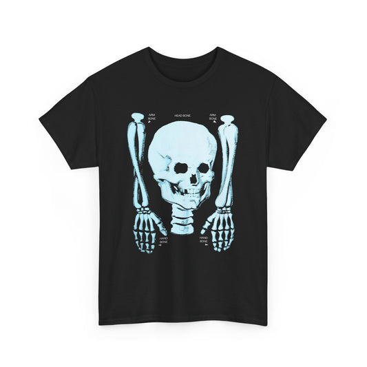 1960s japanese halloween paper decoration skeleton light blue edit tshirt