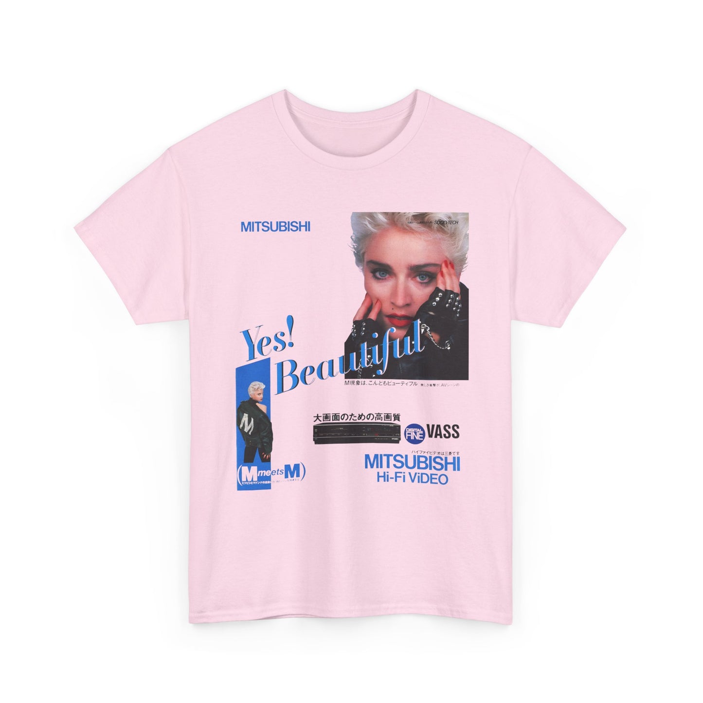 1987 japanese mitsubishi hi fi video ad with madonna reproduction tshirt