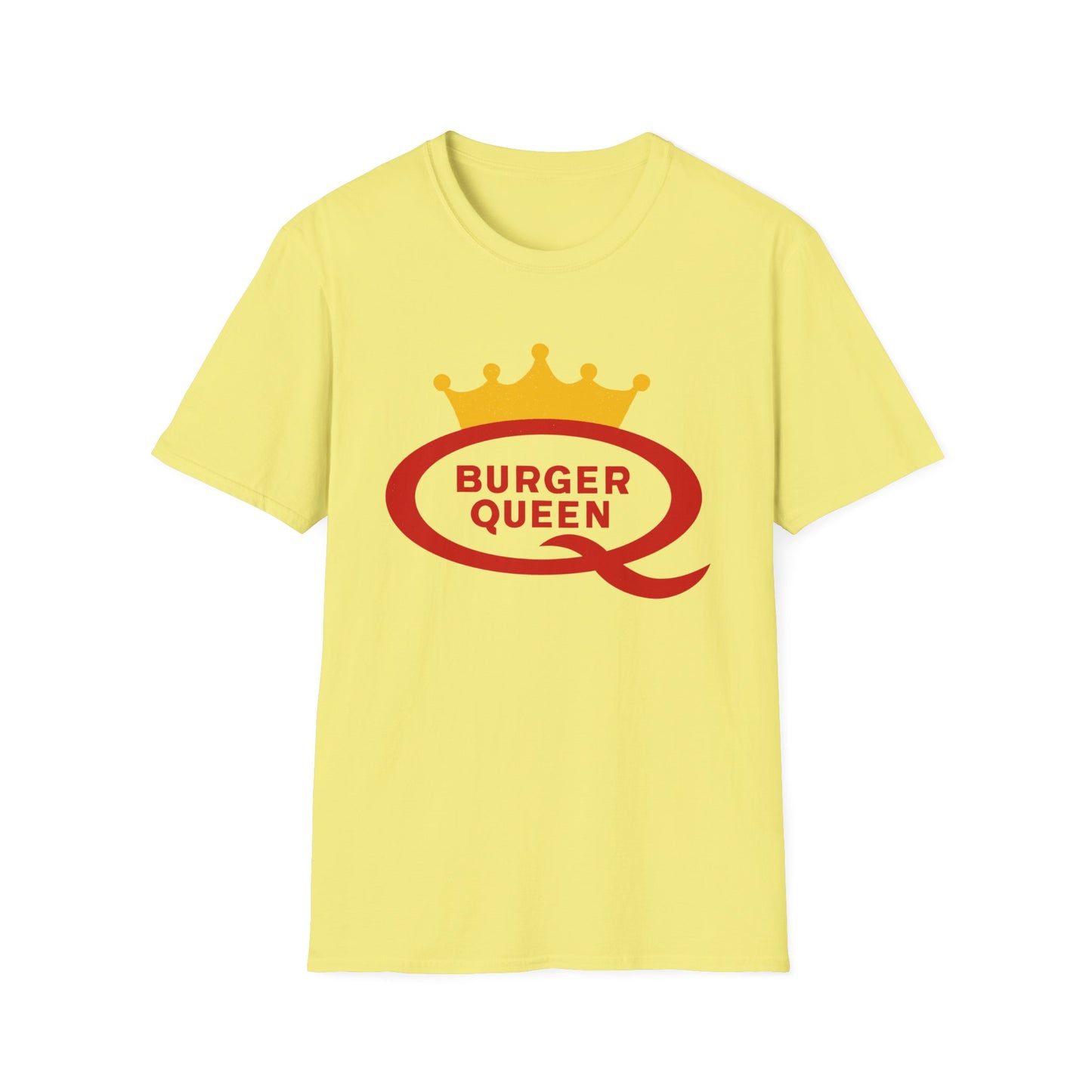 vintage defunct burger queen fast food logo tshirt