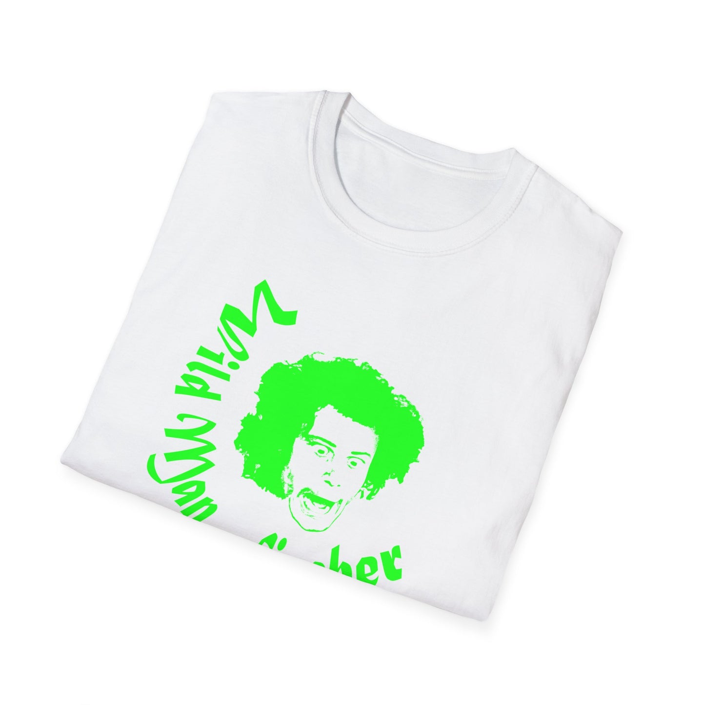 wild man fischer neon green stencil tshirt