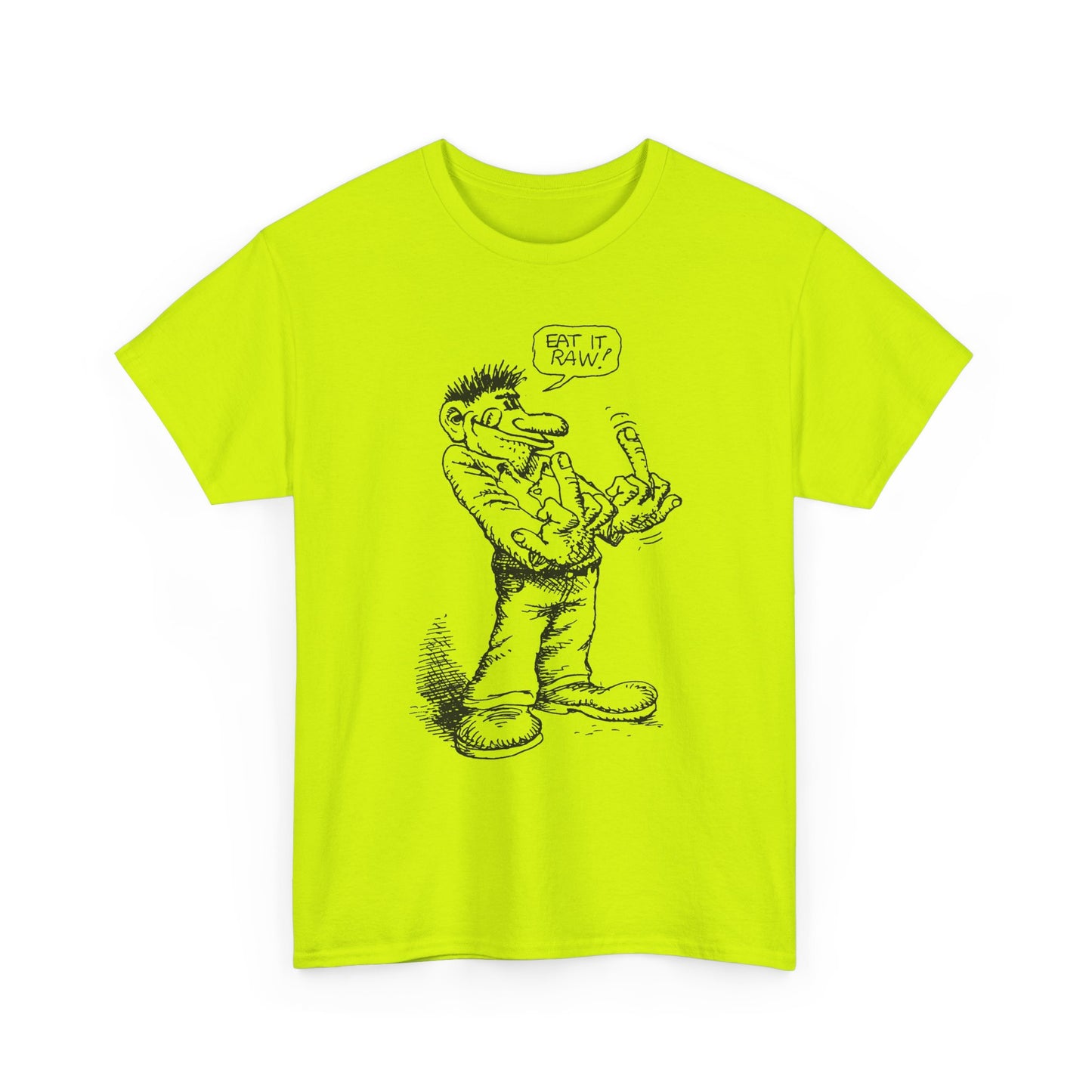r. crumb eat it raw! double middle finger tshirt