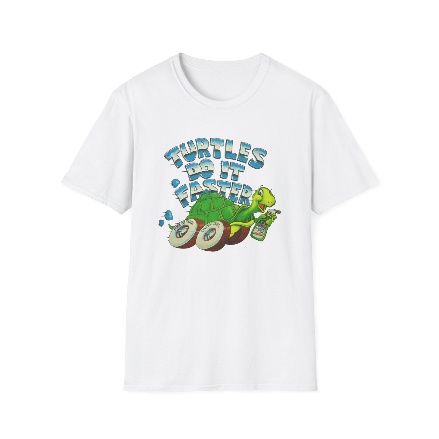 1980s turtle wax advertisement turtles do it faster reproduction tshirt