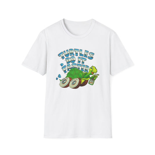1980s turtle wax advertisement turtles do it faster reproduction tshirt