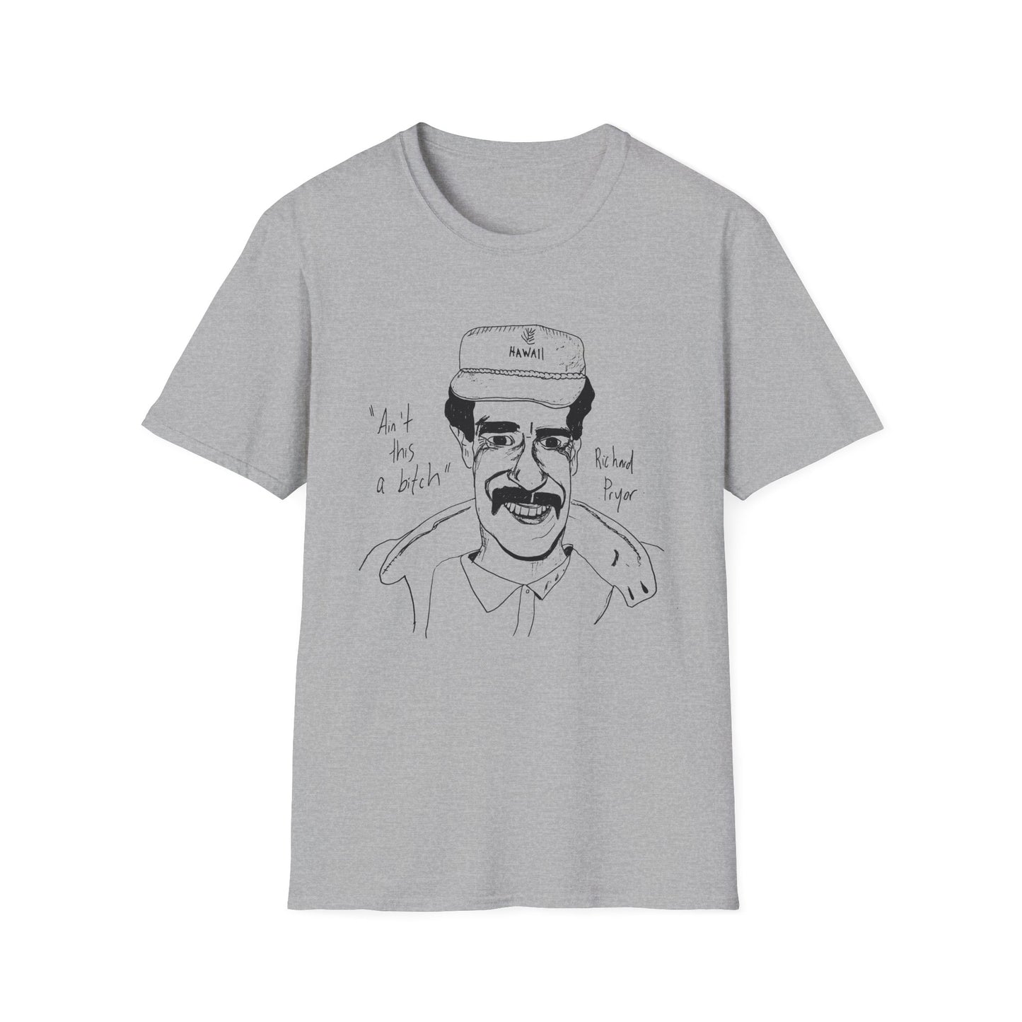 fan art and original drawing of a popular 1980s comedian ain't this a bitch tshirt