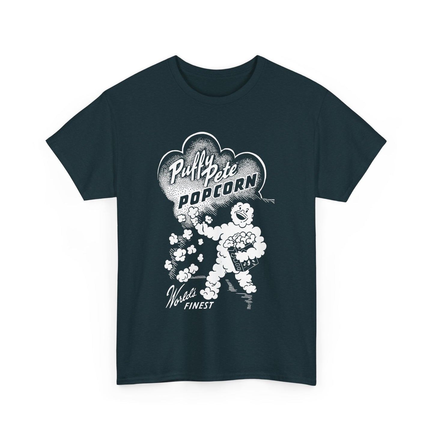 vintage puffy pete popcorn box logo tshirt