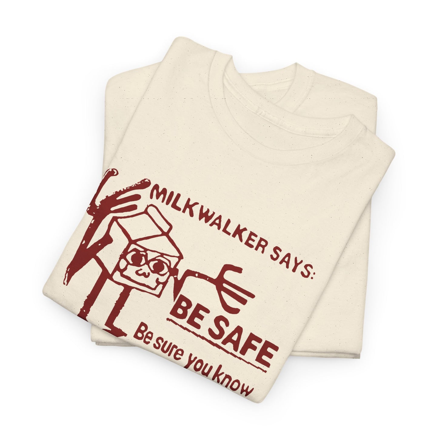 mid 80s darigold anthropomorphic milk carton safety message reproduction tshirt