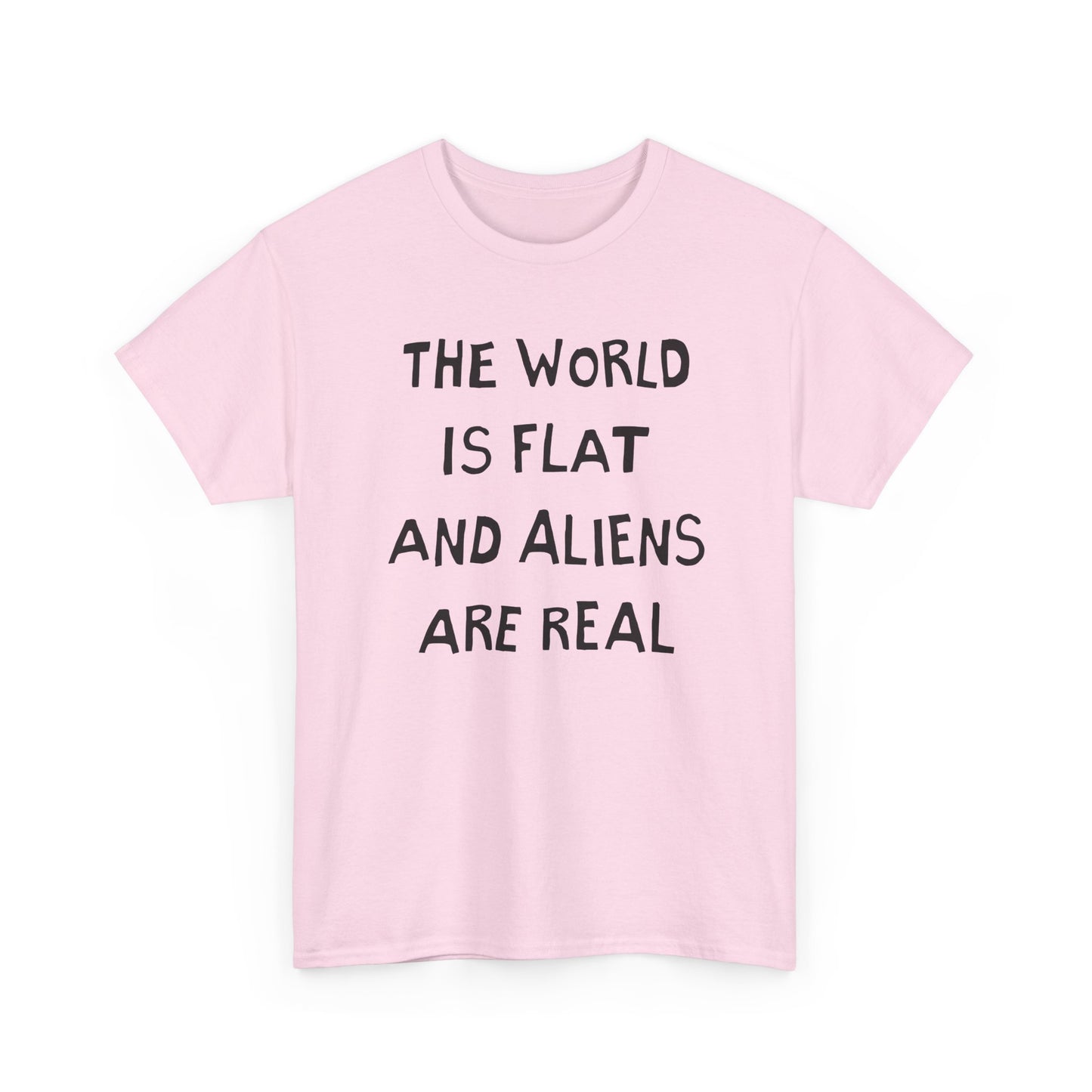 the world is flat and aliens are real hand drawn font tshirt
