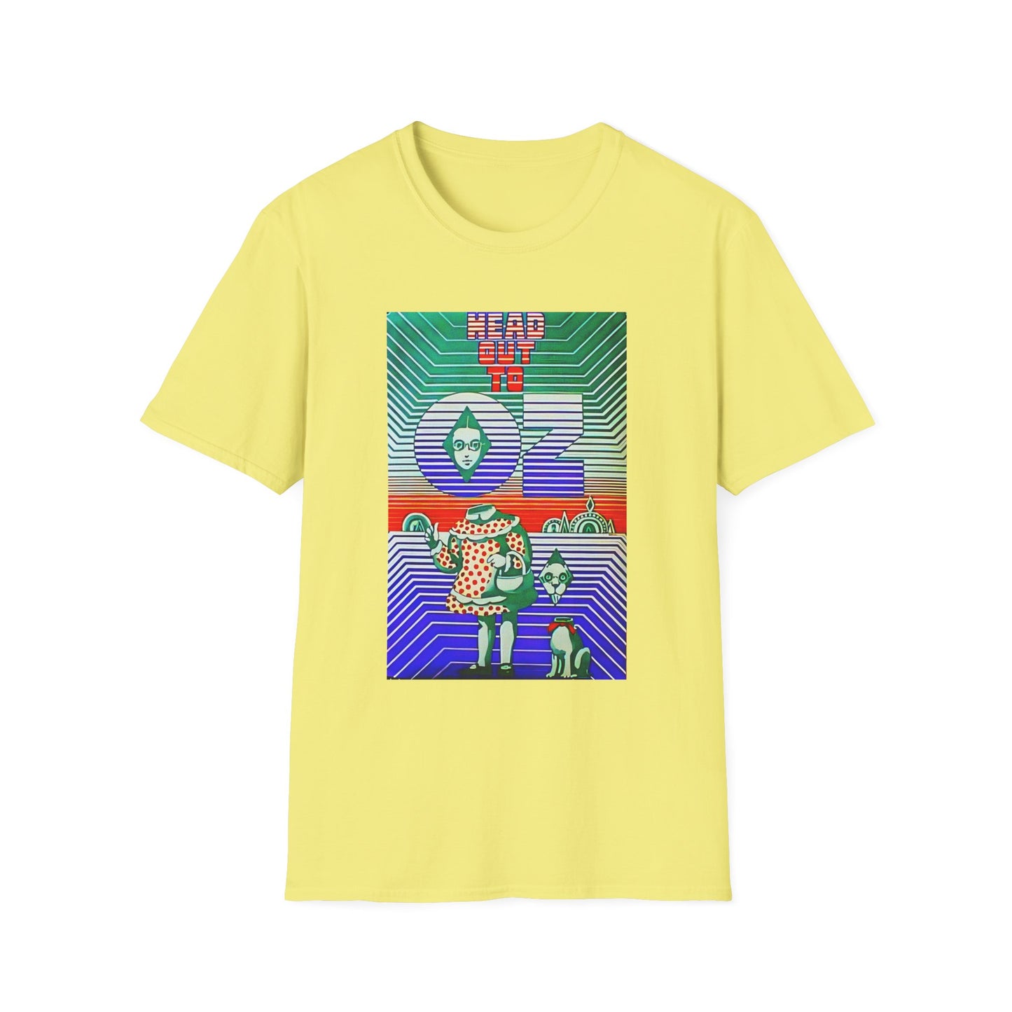 1960's head out to oz psychedelic drug vintage poster tshirt