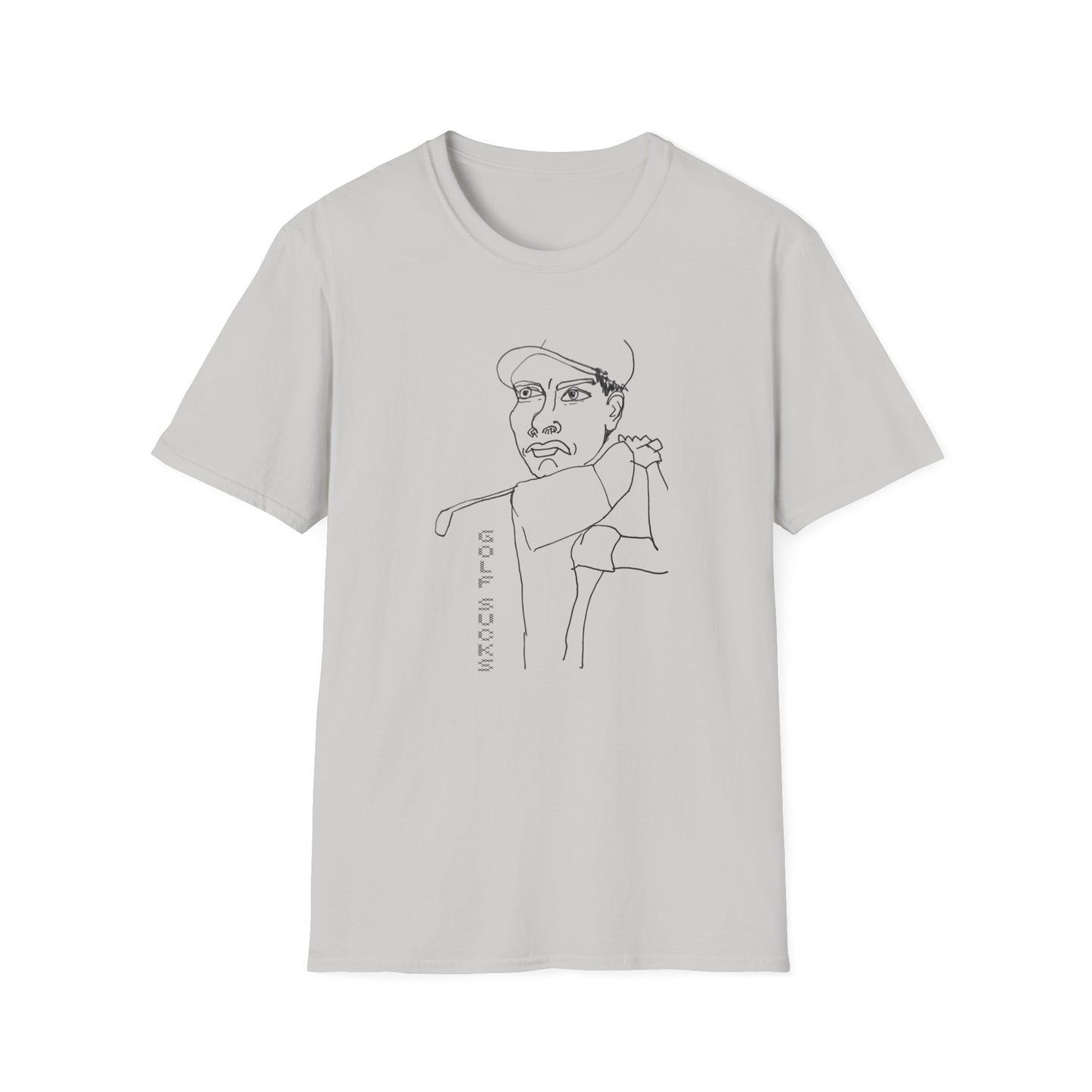 original drawing of a golfing man golf sucks maybe it does maybe it doesn't tshirt