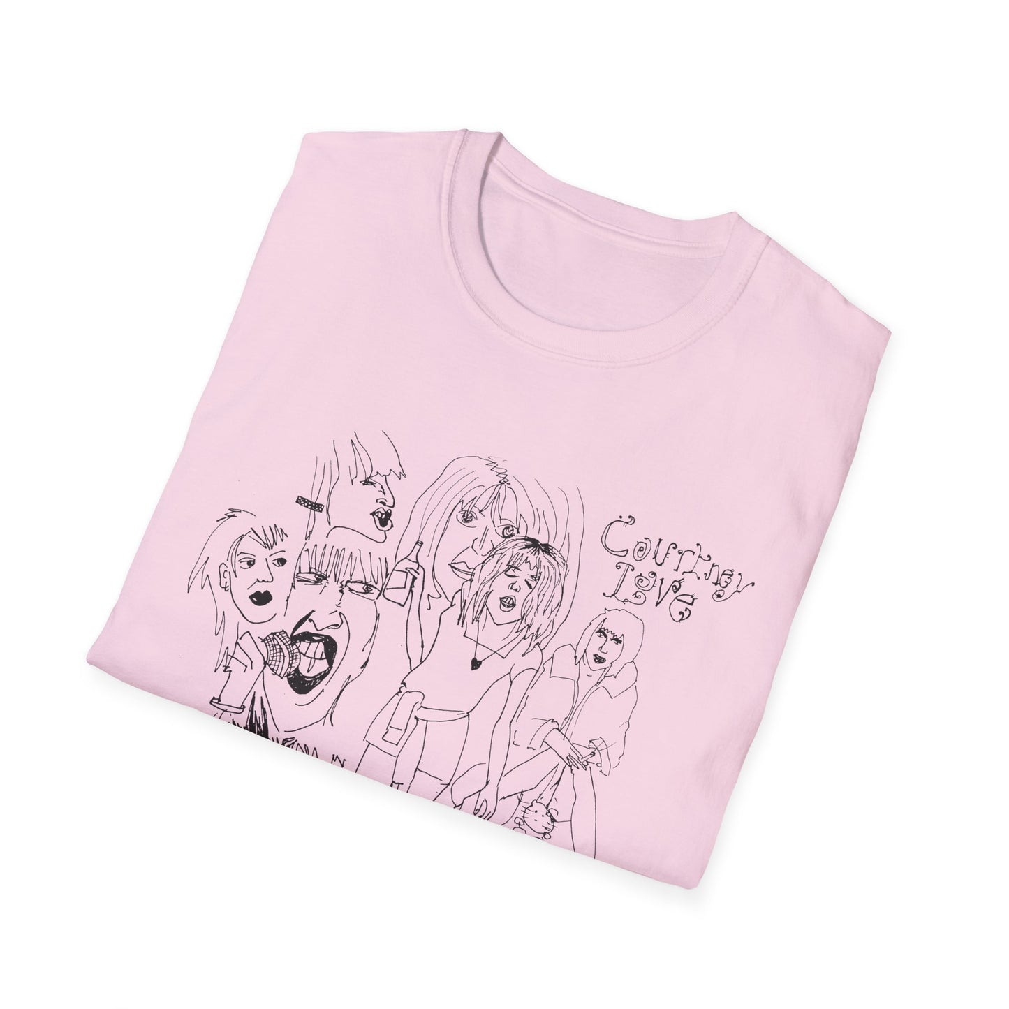 original drawing, courtney love collage tshirt