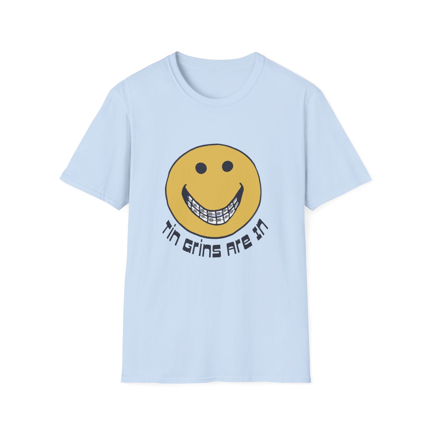 vintage "tin grins are in" 1970s design tshirt