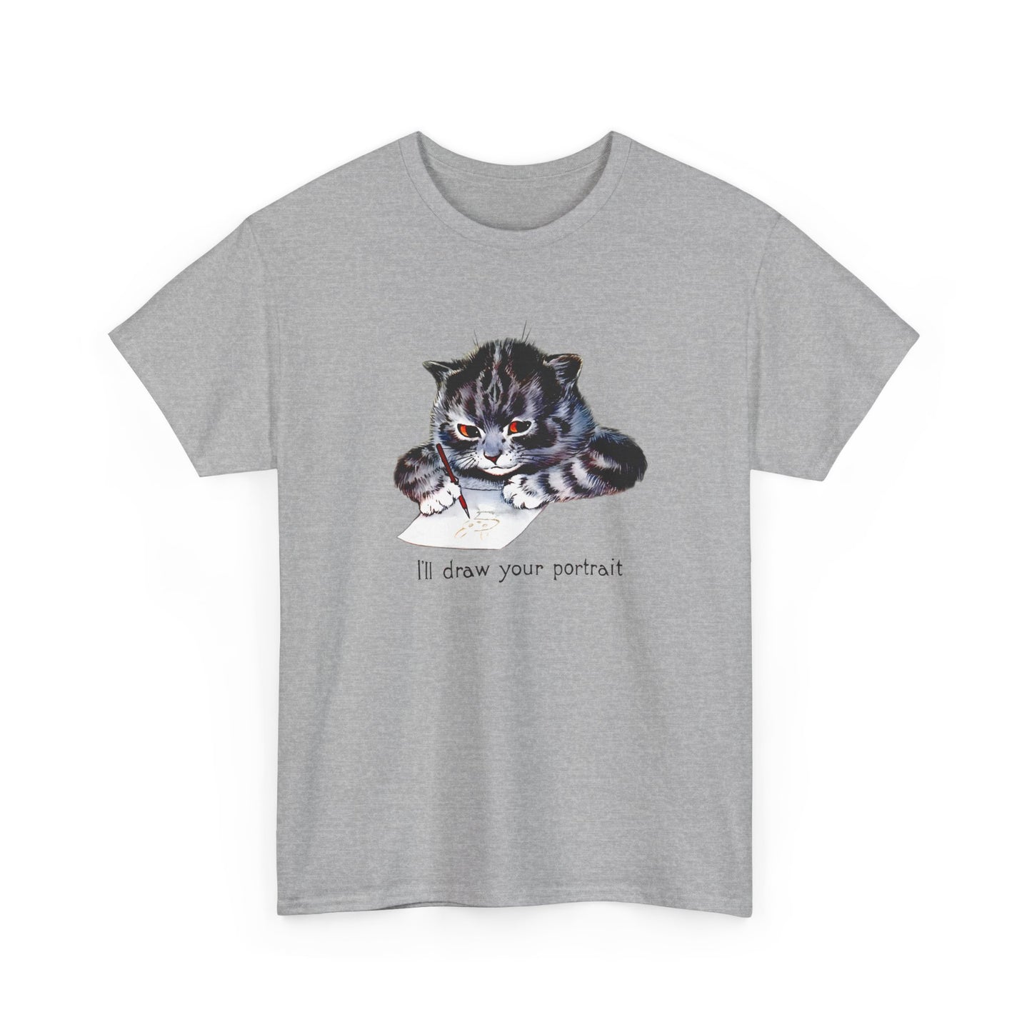 louis wain anthropomorphised cat painting i'll draw your portrait tshirt