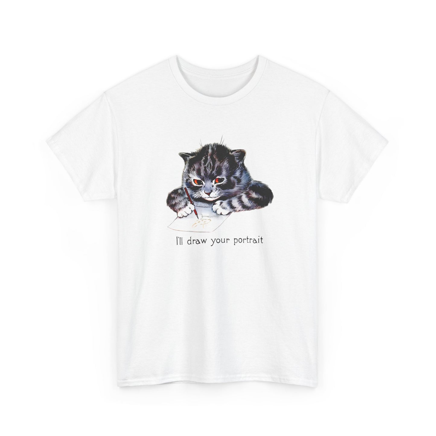 louis wain anthropomorphised cat painting i'll draw your portrait tshirt