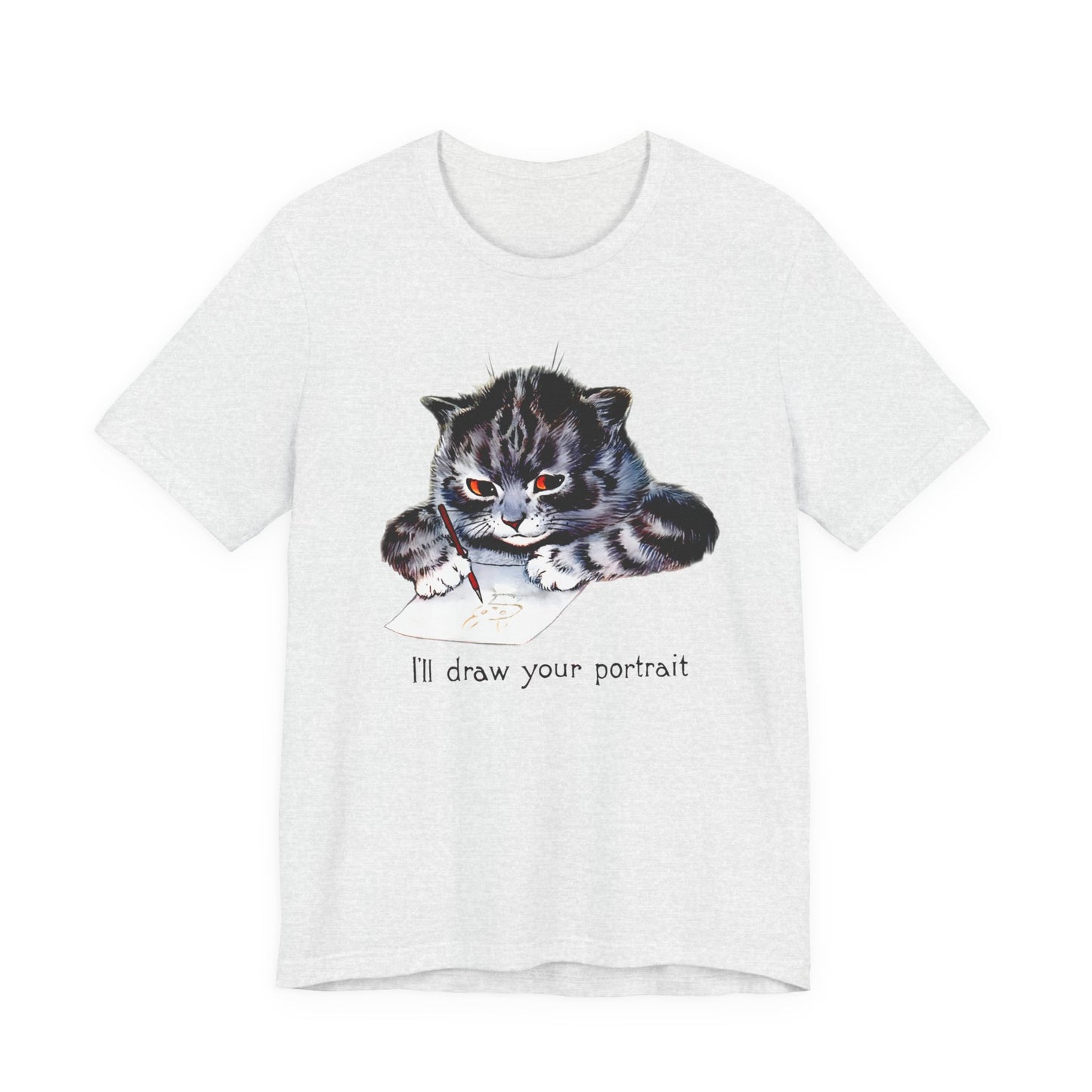 louis wain anthropomorphized cat painting i'll draw your portrait tshirt