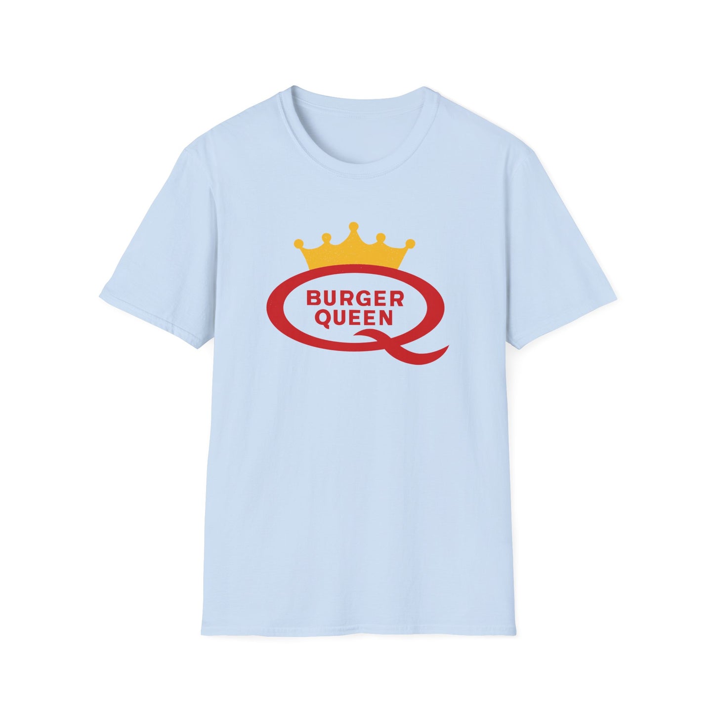 vintage defunct burger queen fast food logo tshirt