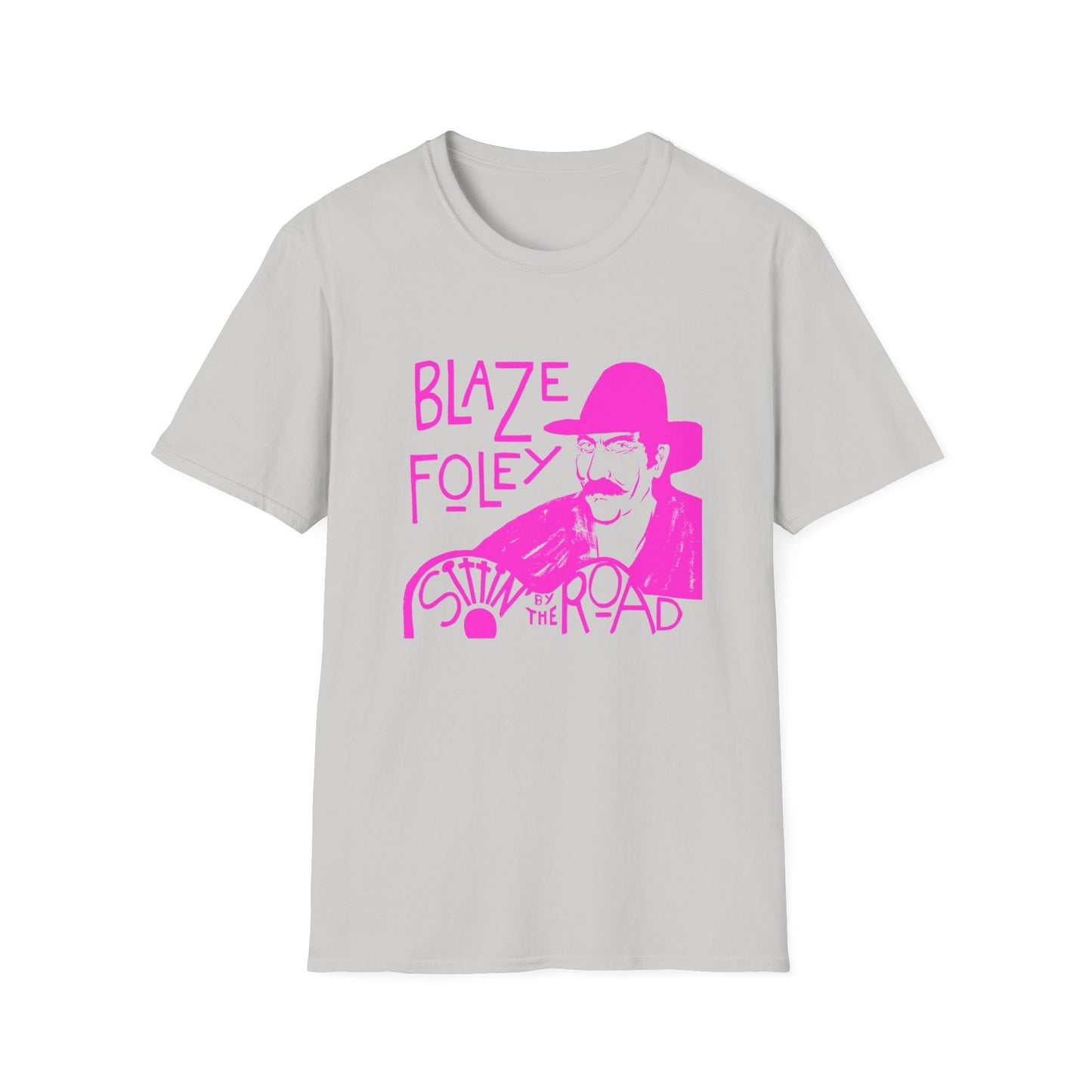 blaze foley sittin' by the road pink stencil fan art tshirt