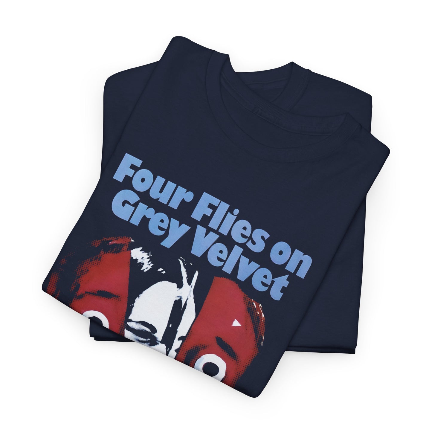 1971 dario argento's lost movie four flies on grey velvet movie poster custom edit tshirt