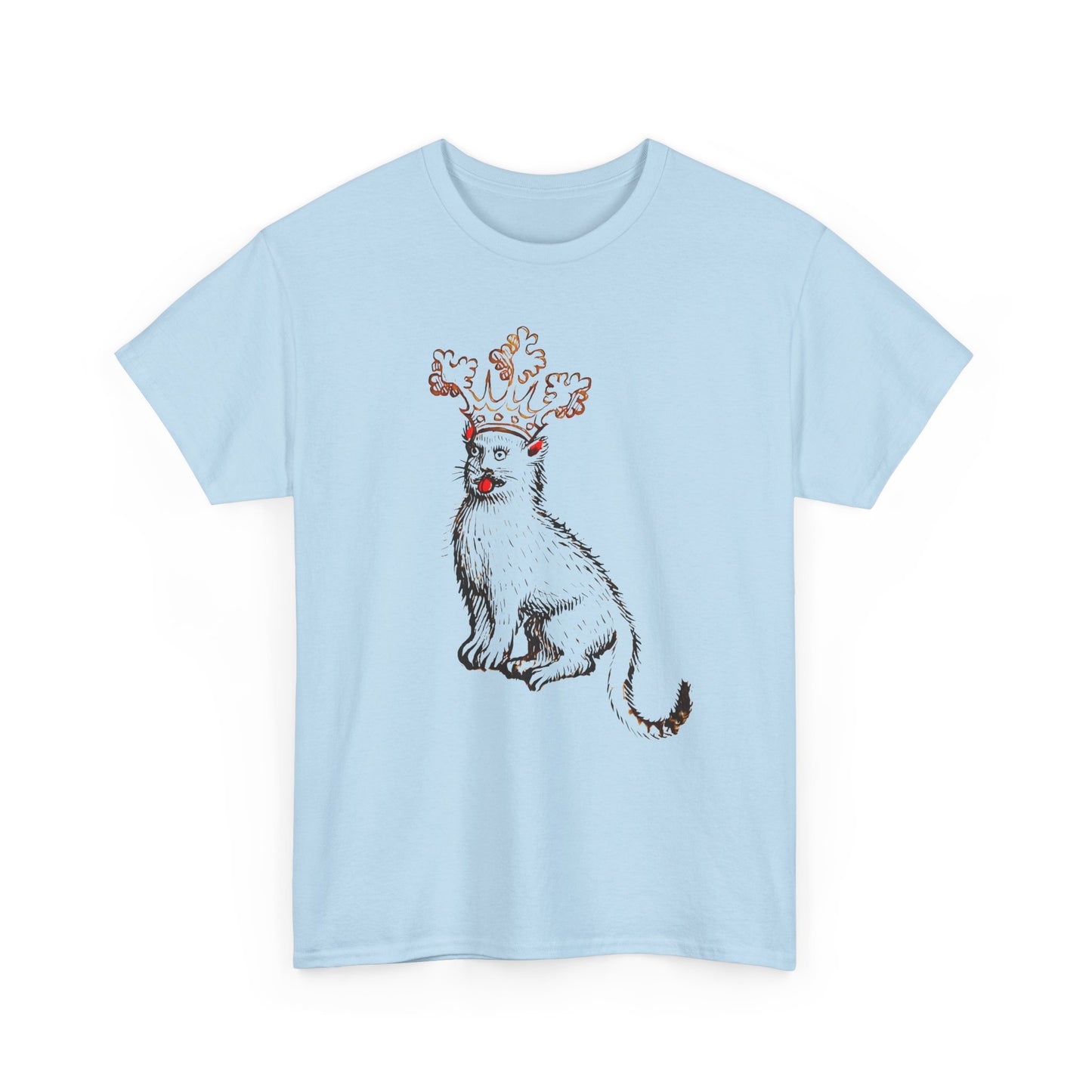 mid 1400s crowned cat from the scheibler armorial manuscript tshirt
