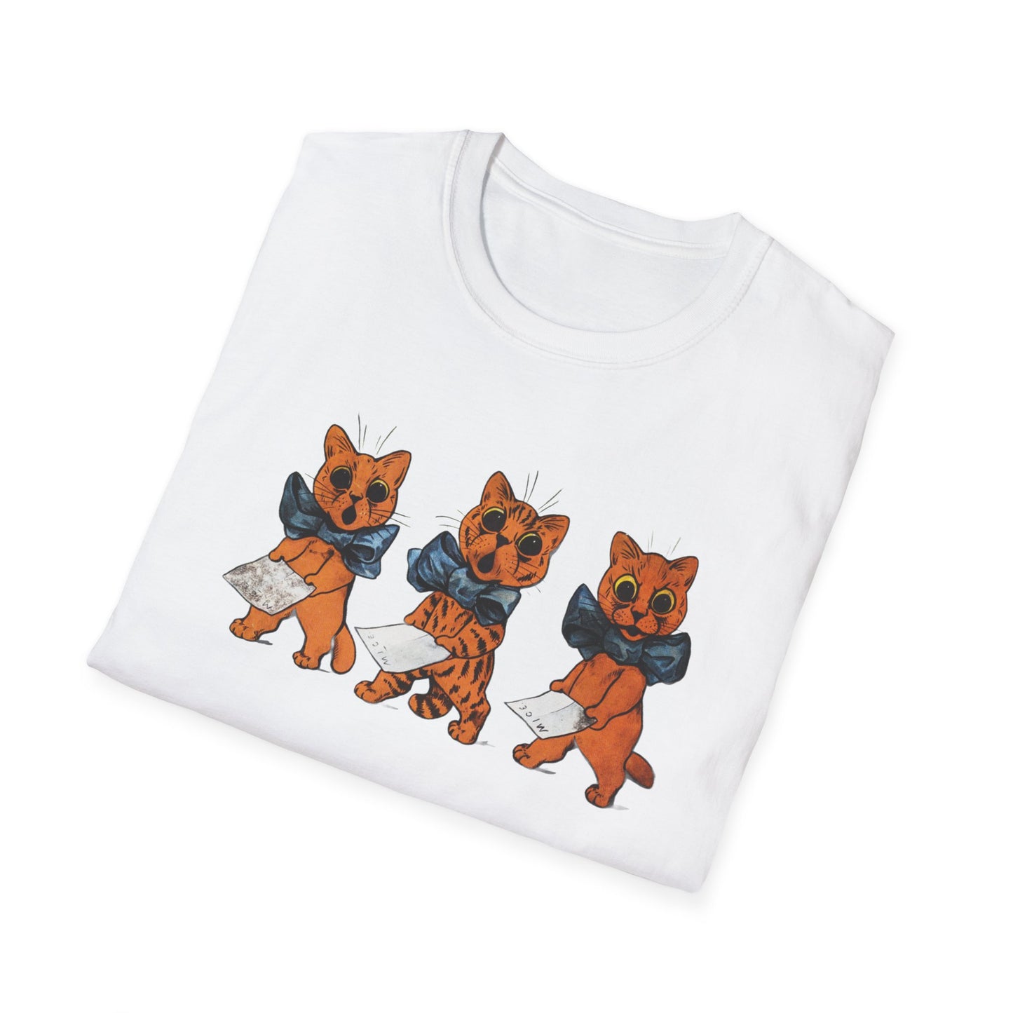 louis wain famous tenors colored lithograph reproduction tshirt