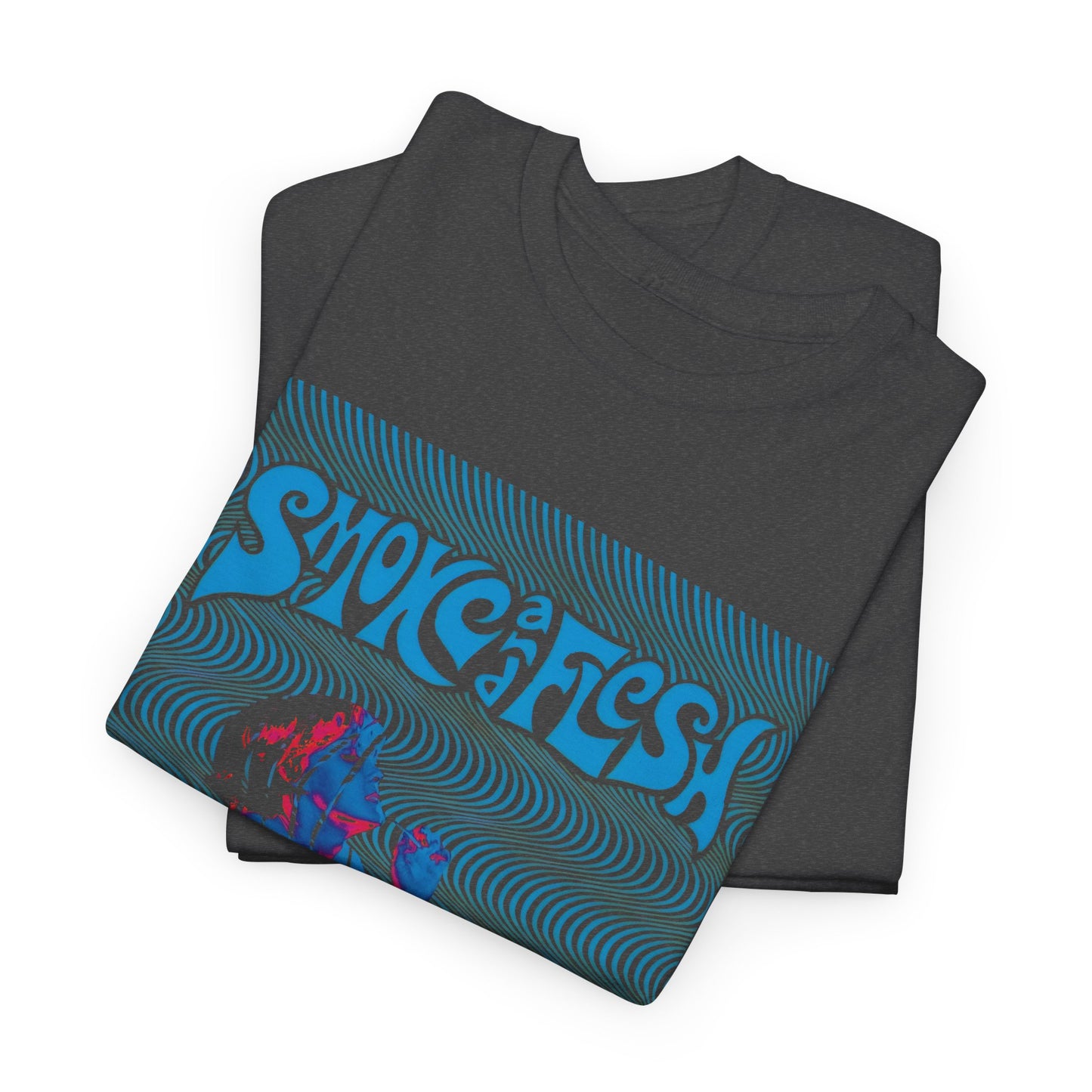 1960s psychedelic poster smoke and flesh reproduction tshirt