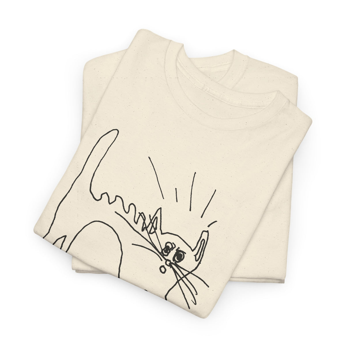 original drawing of a very spooked cat tshirt