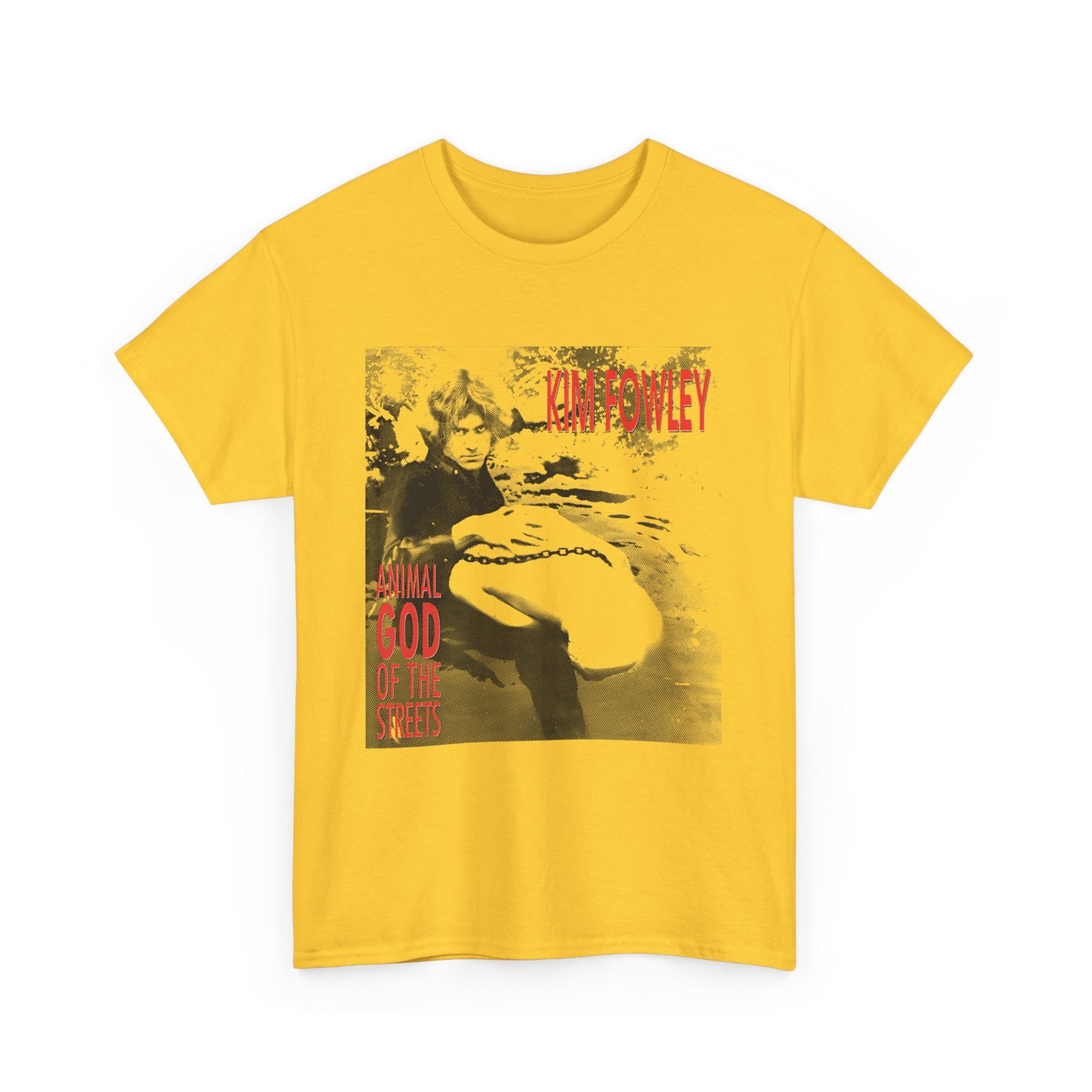 1974 animal god of the streets by kim fowley album cover stretched tshirt