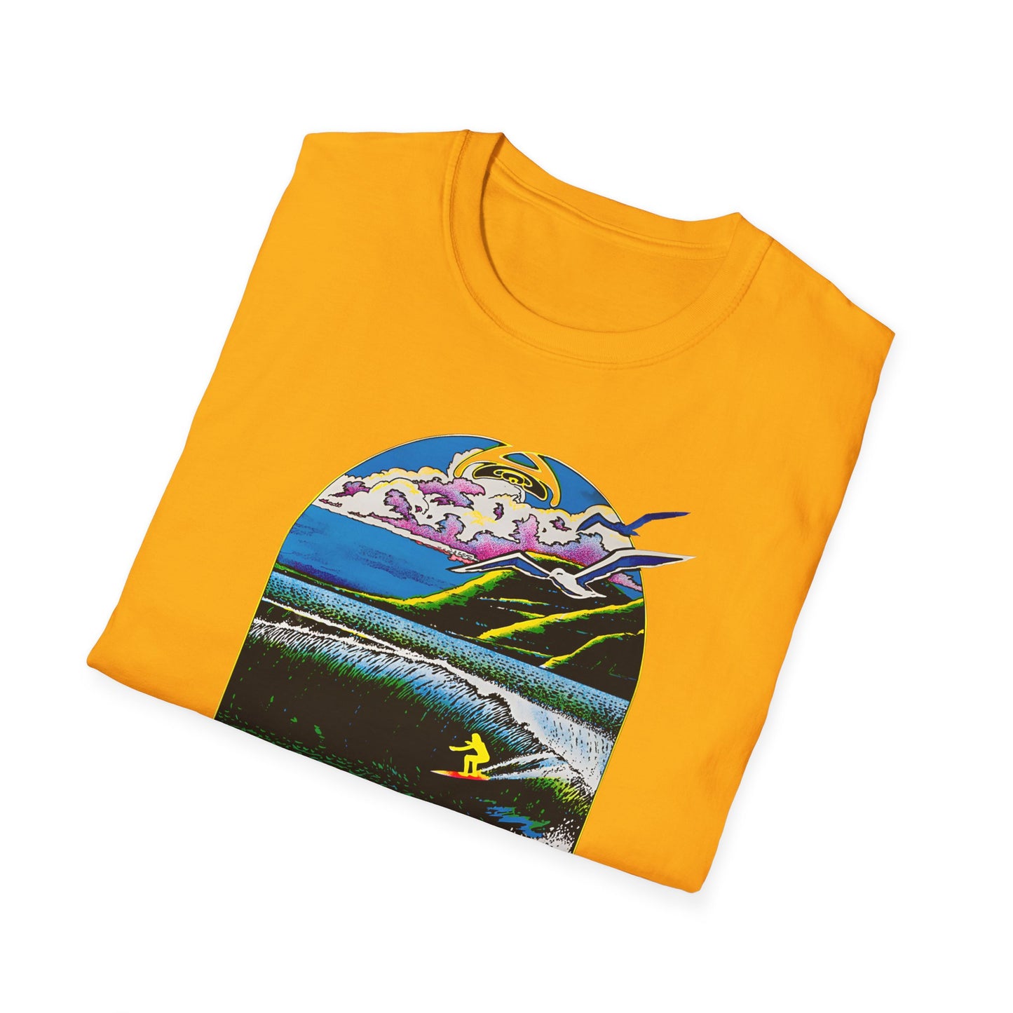 1976 surf rider psychedelic black light poster tshirt