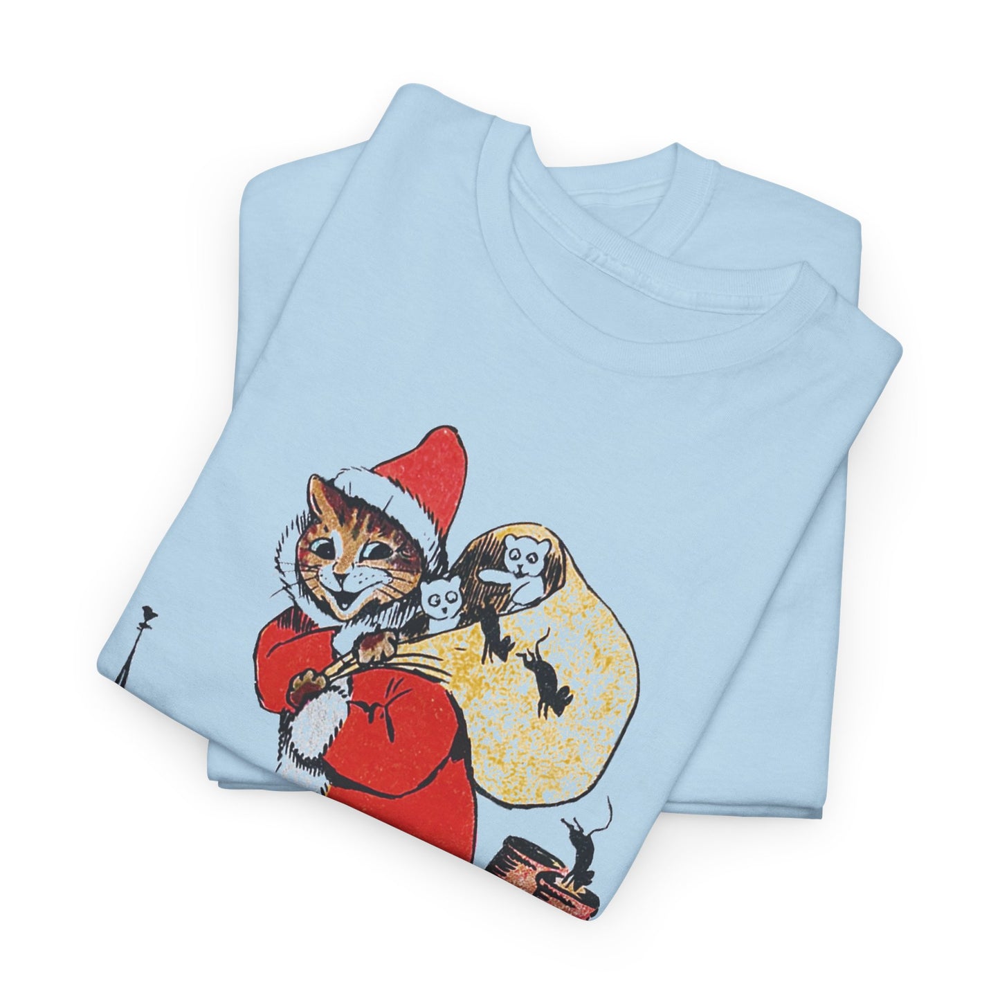 louis wain santa claus cat tshirt