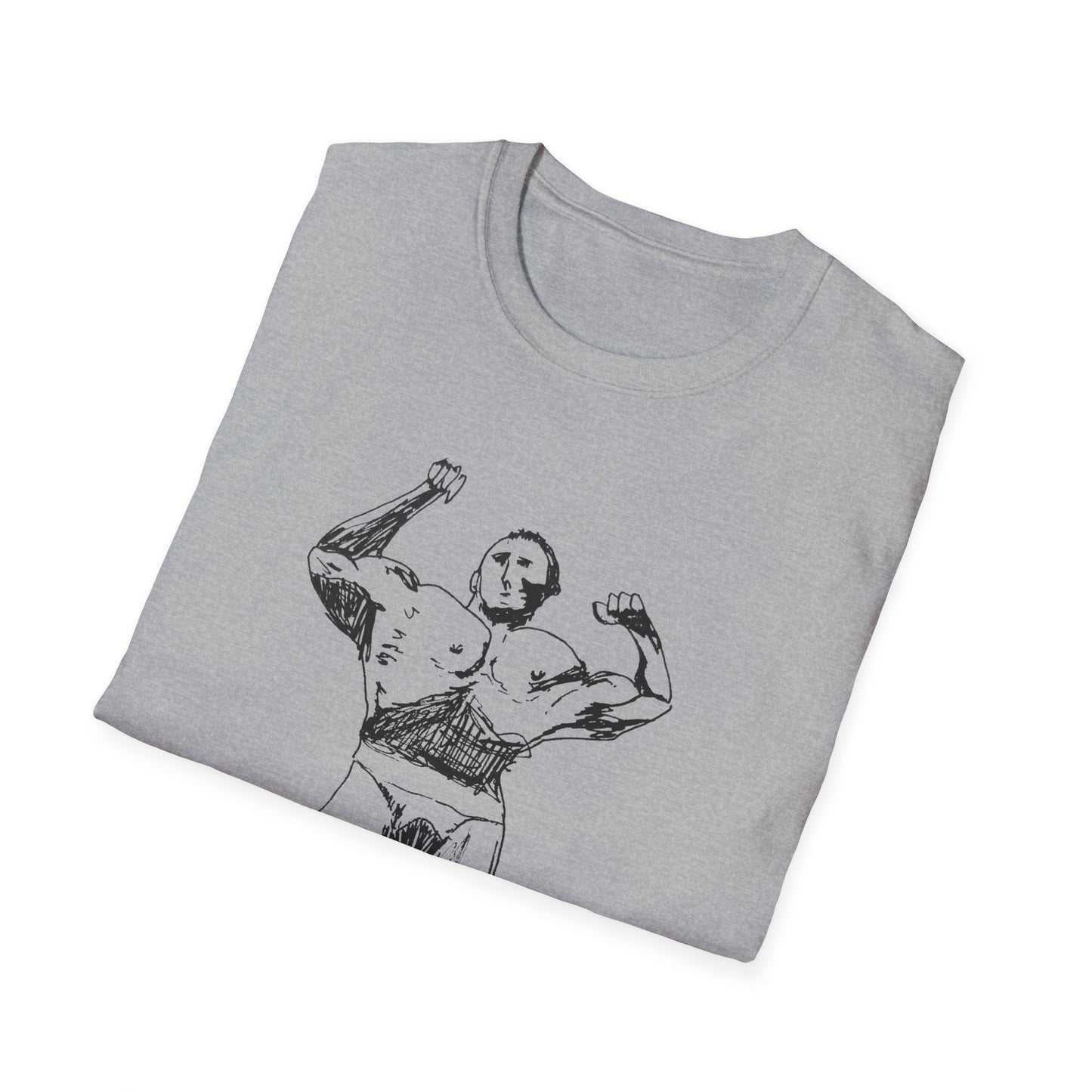 muscle man tshirt original drawing