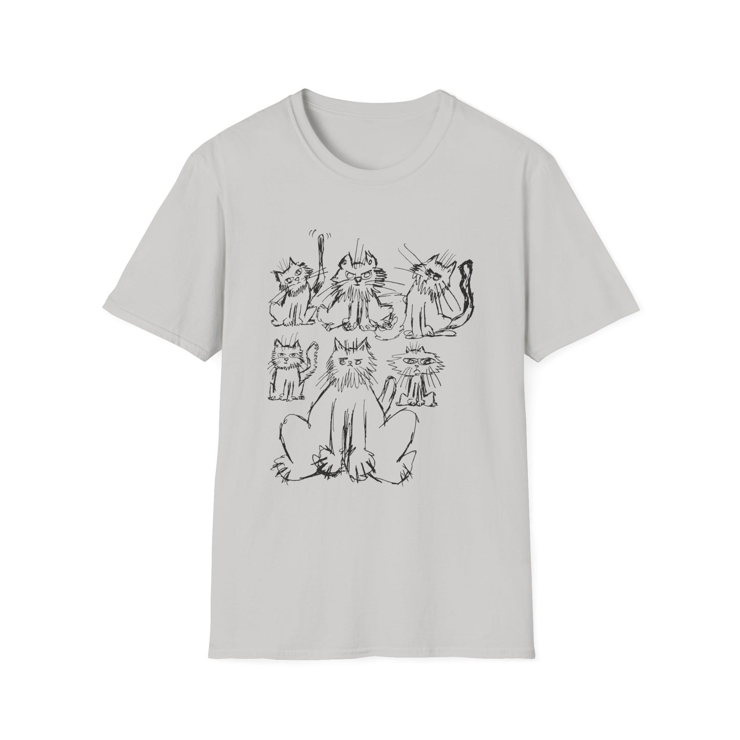 original drawing six cats tshirt