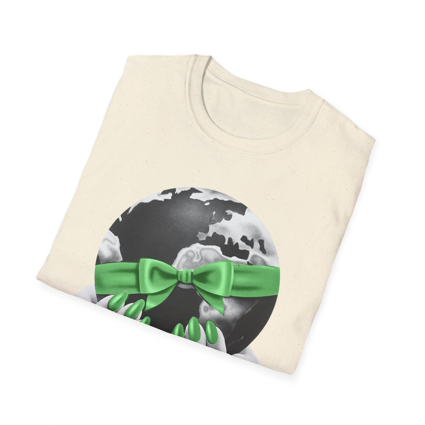 i'd give you the world 1980s graphic from a greeting card green nail version tshirt